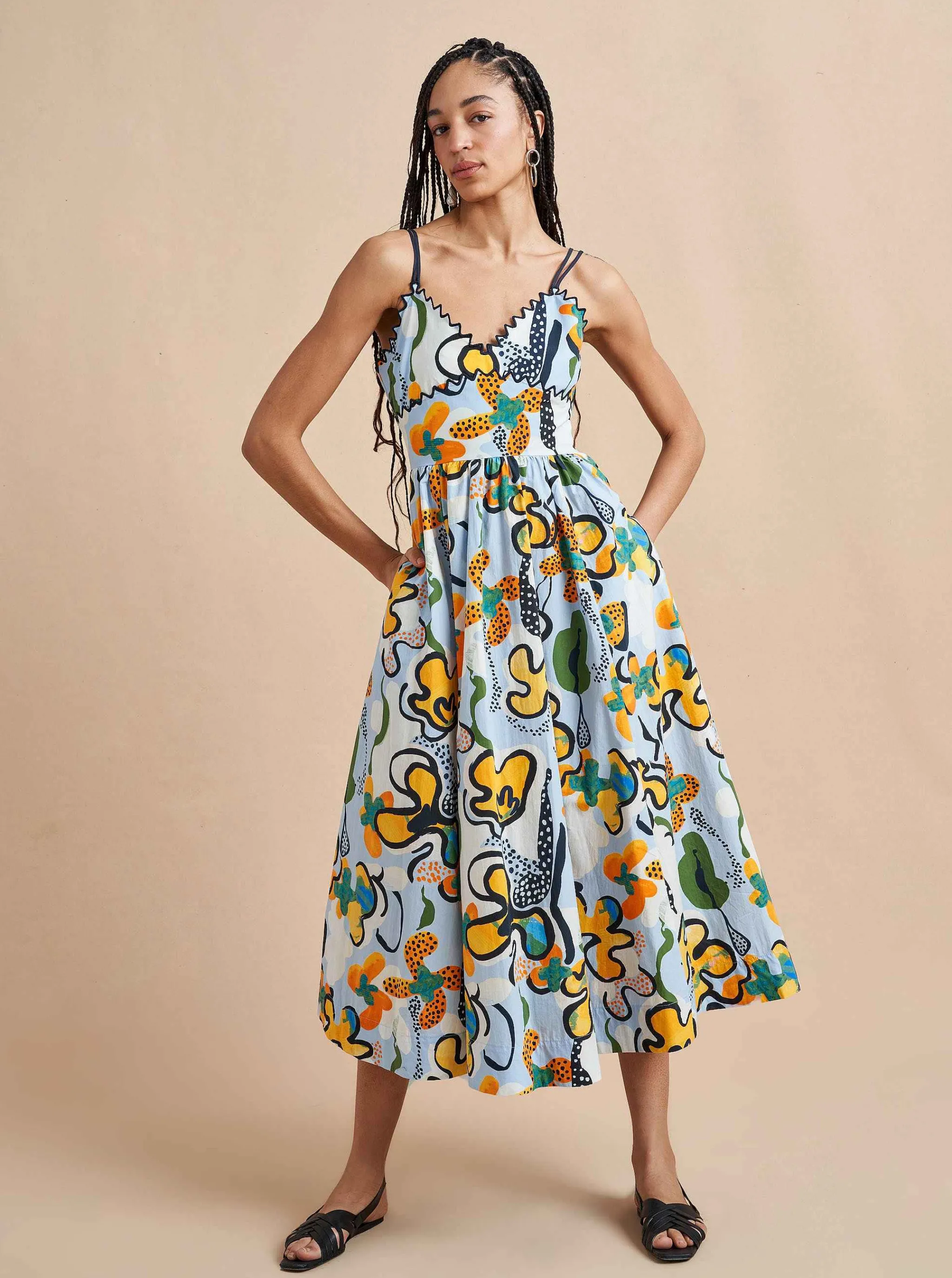 La Ligne Midi Dresses*Jamie Dress Cornflower/Floral