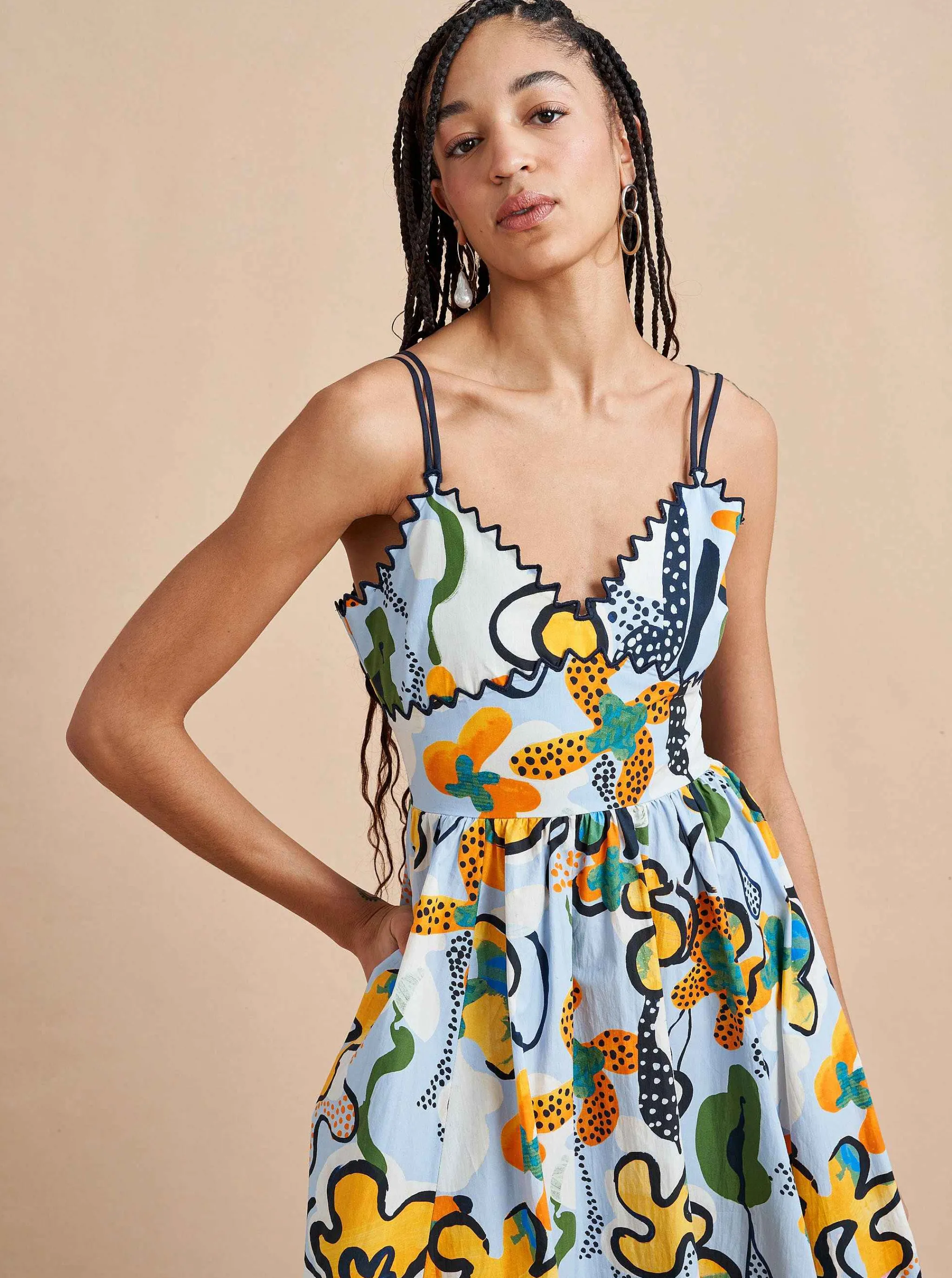 La Ligne Midi Dresses*Jamie Dress Cornflower/Floral