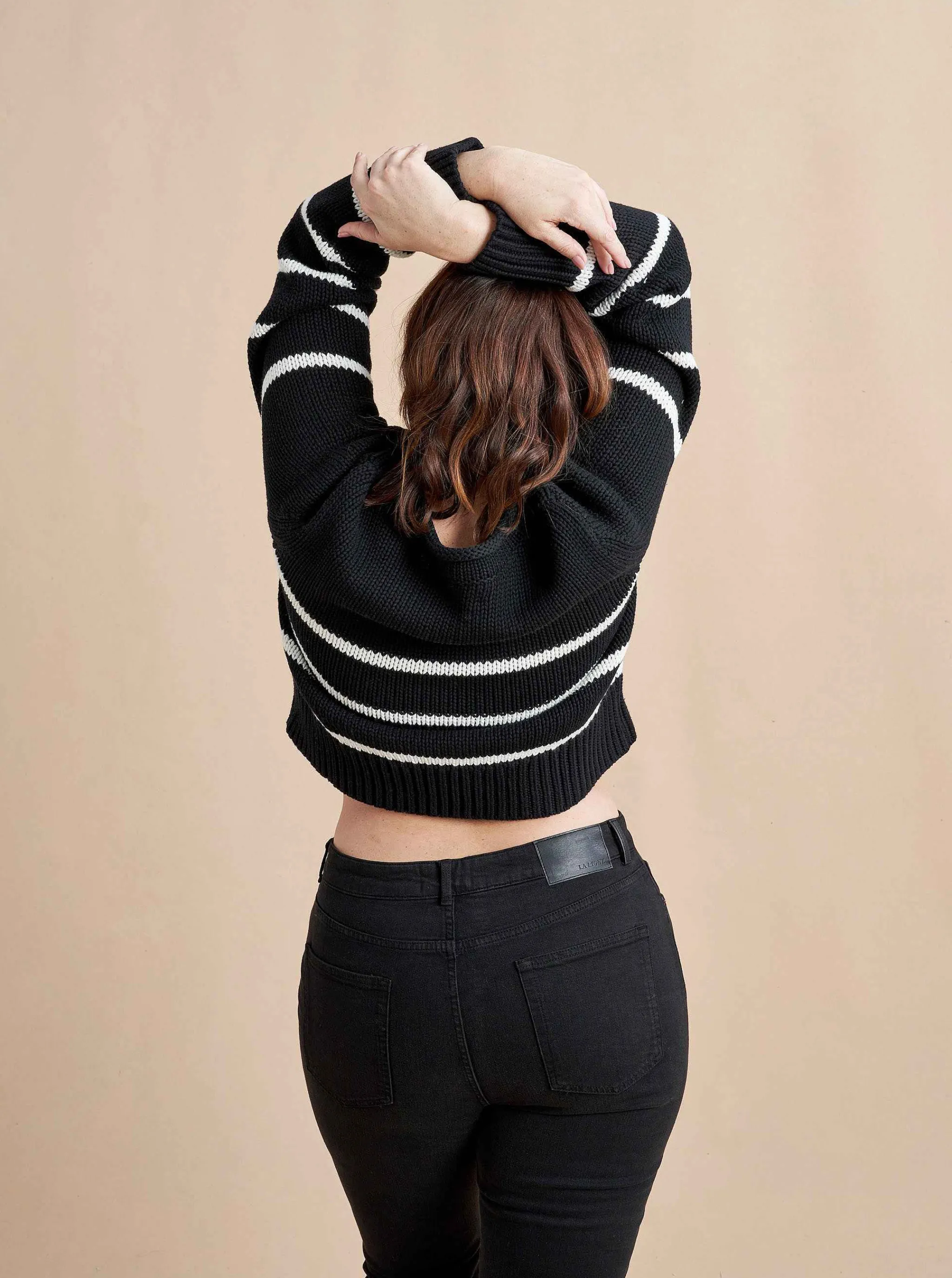 La Ligne Sweaters*Mini Marina Sweater Black/Cream