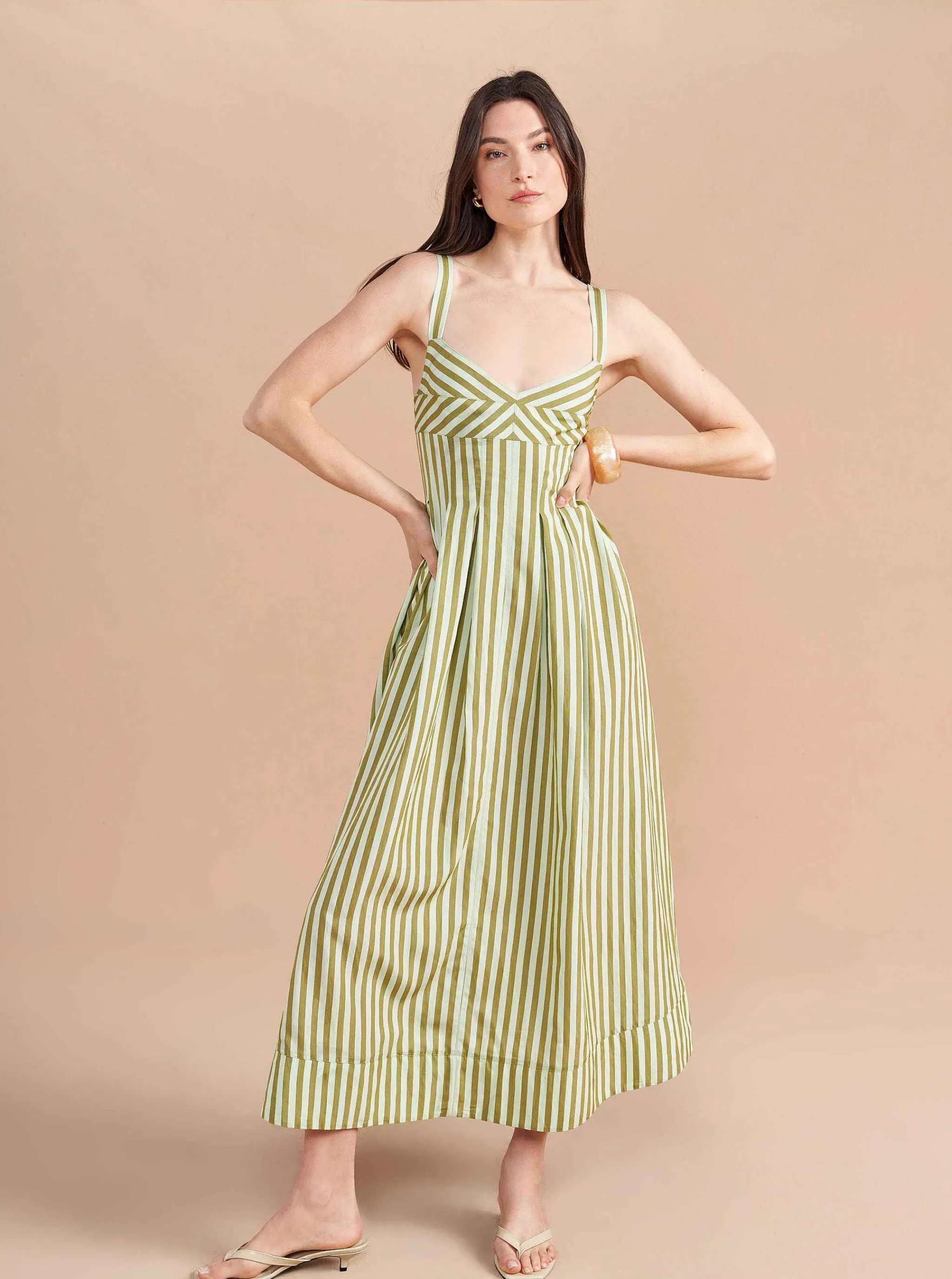 La Ligne Midi Dresses*Madeleine Dress Apple/Mint