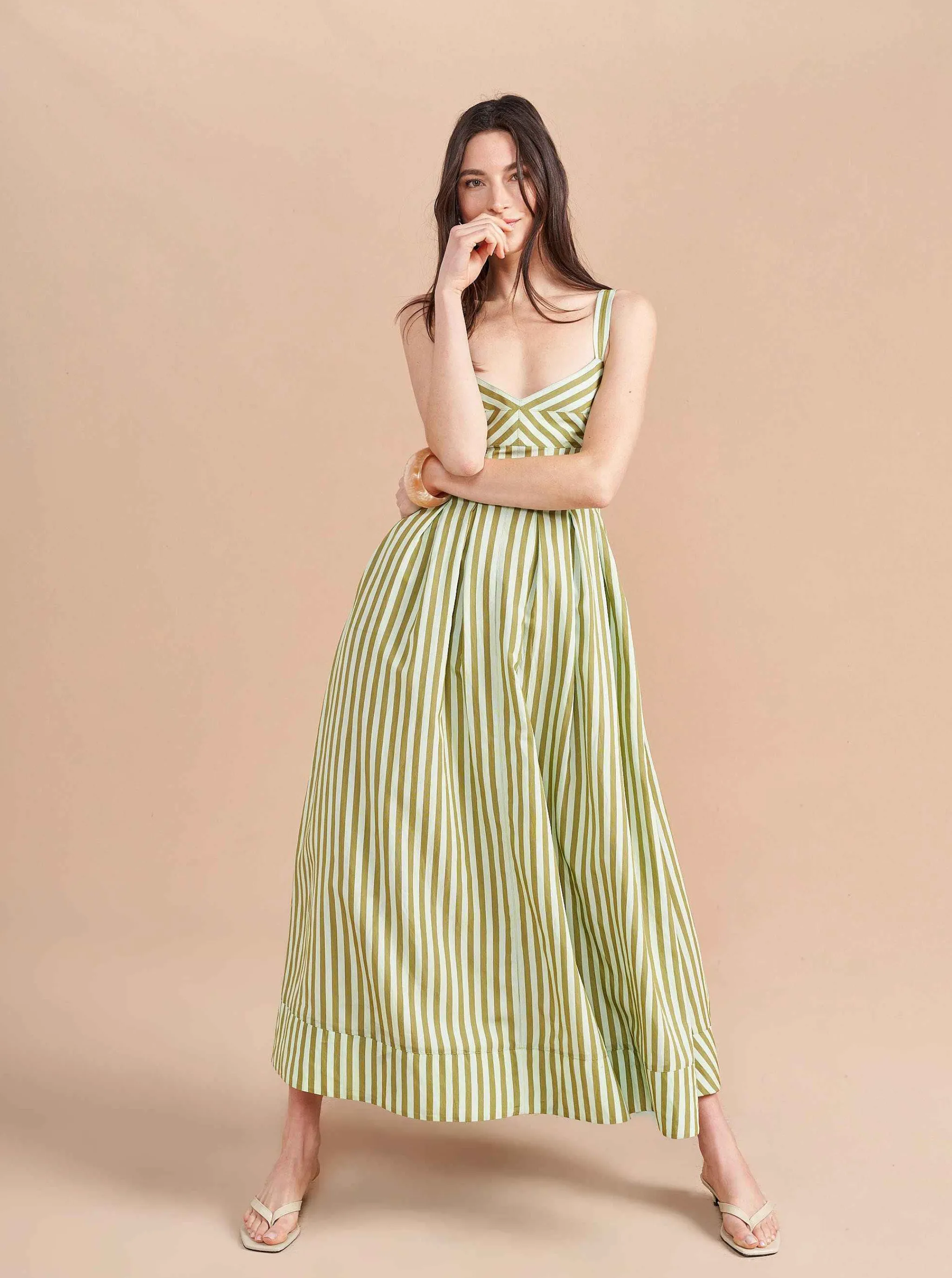 La Ligne Midi Dresses*Madeleine Dress Apple/Mint