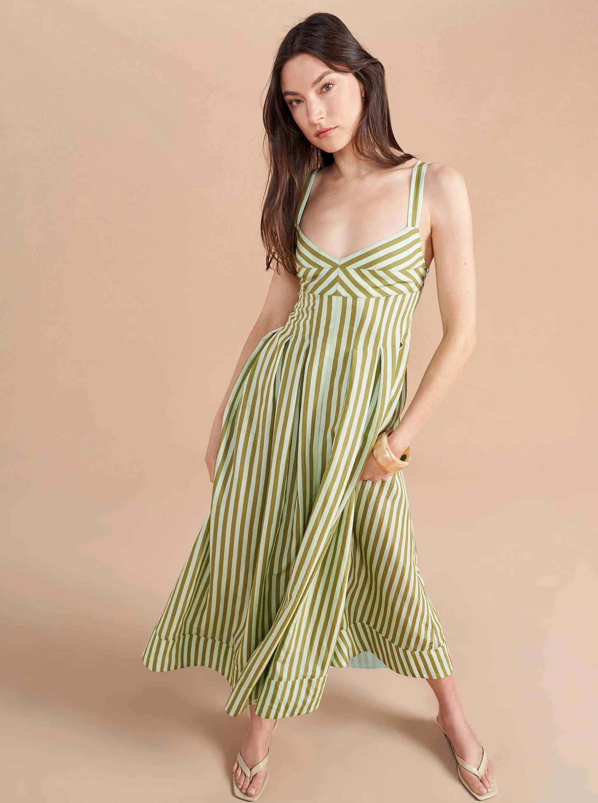 La Ligne Midi Dresses*Madeleine Dress Apple/Mint