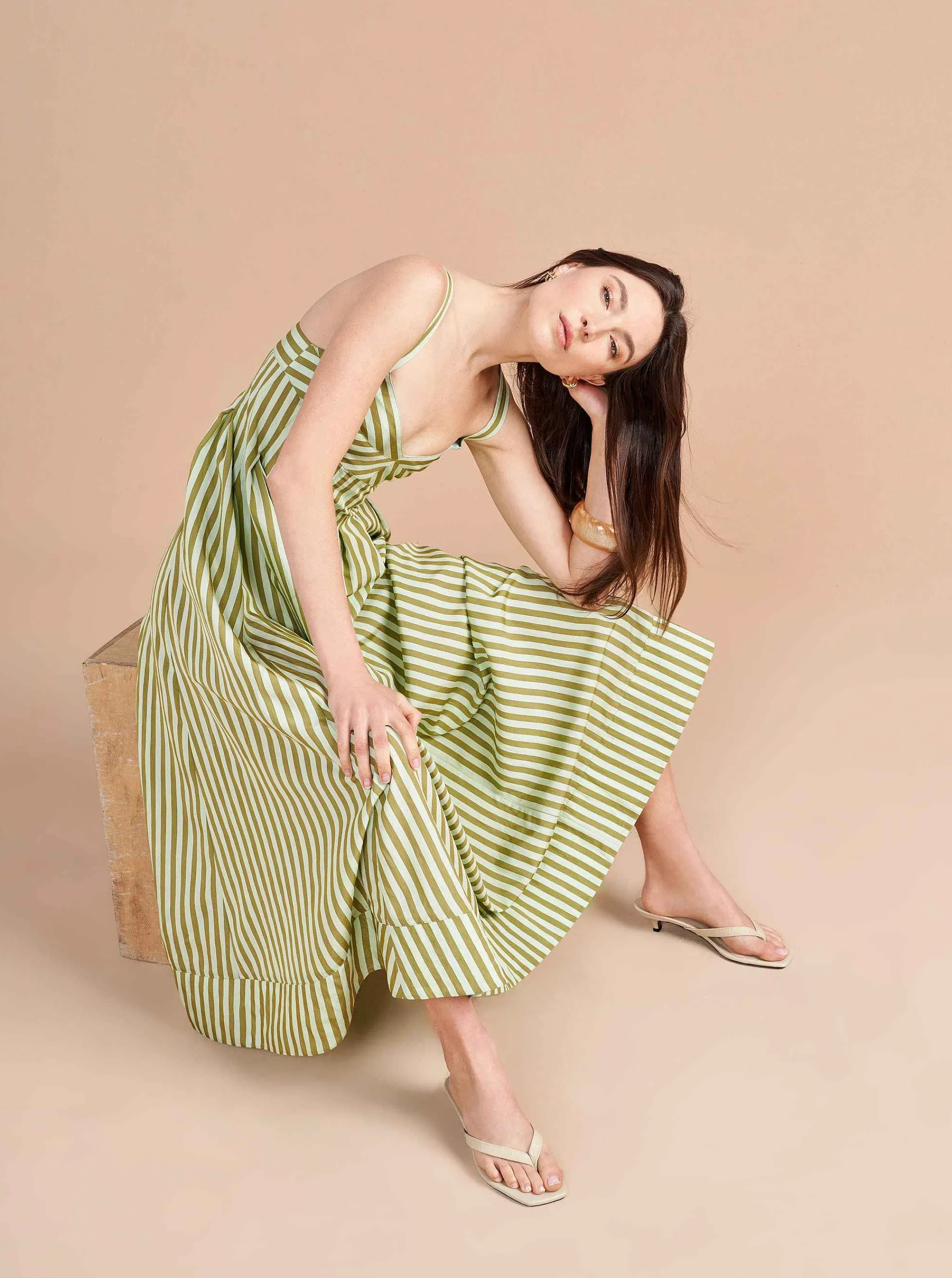 La Ligne Midi Dresses*Madeleine Dress Apple/Mint