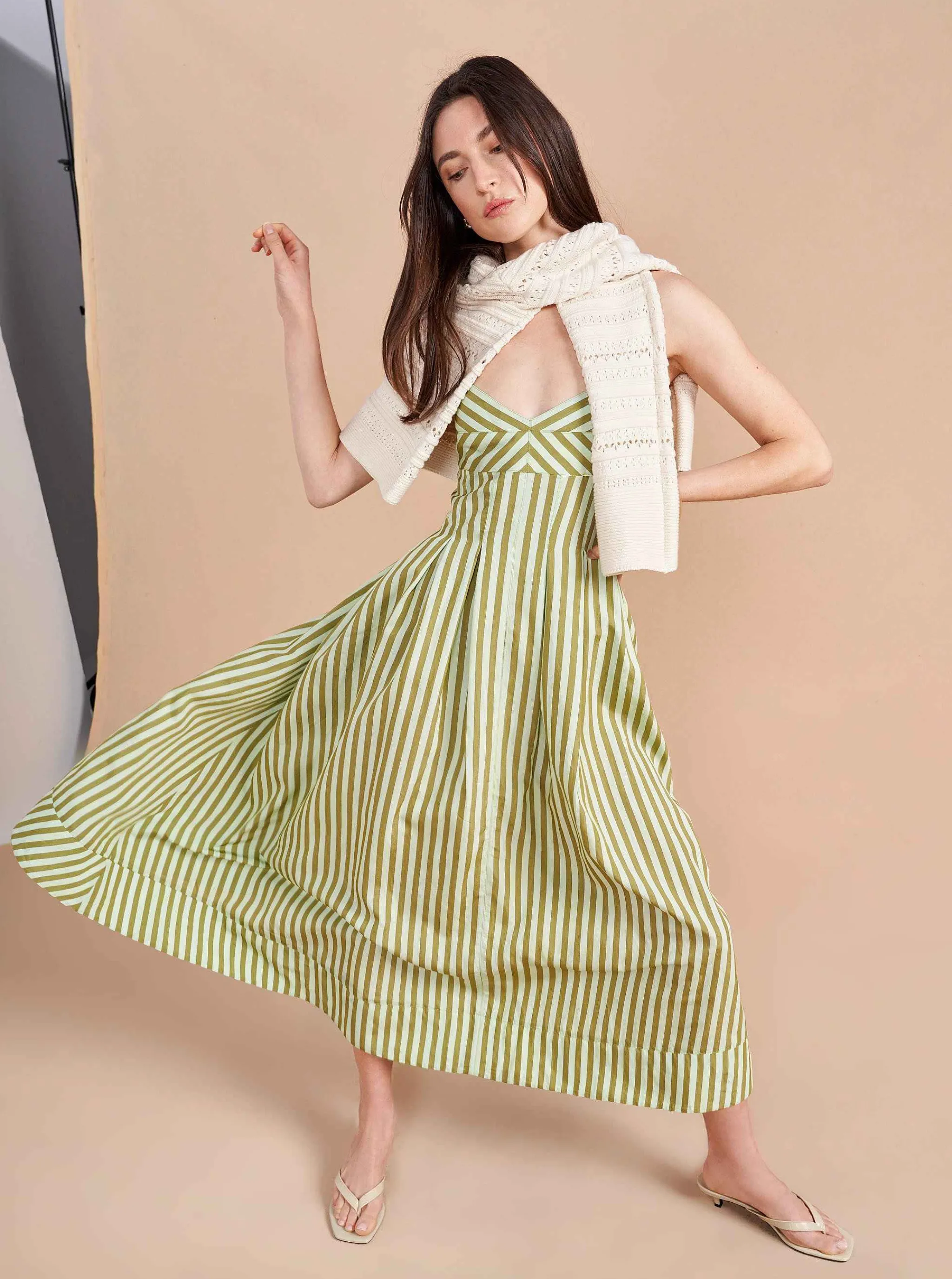La Ligne Midi Dresses*Madeleine Dress Apple/Mint