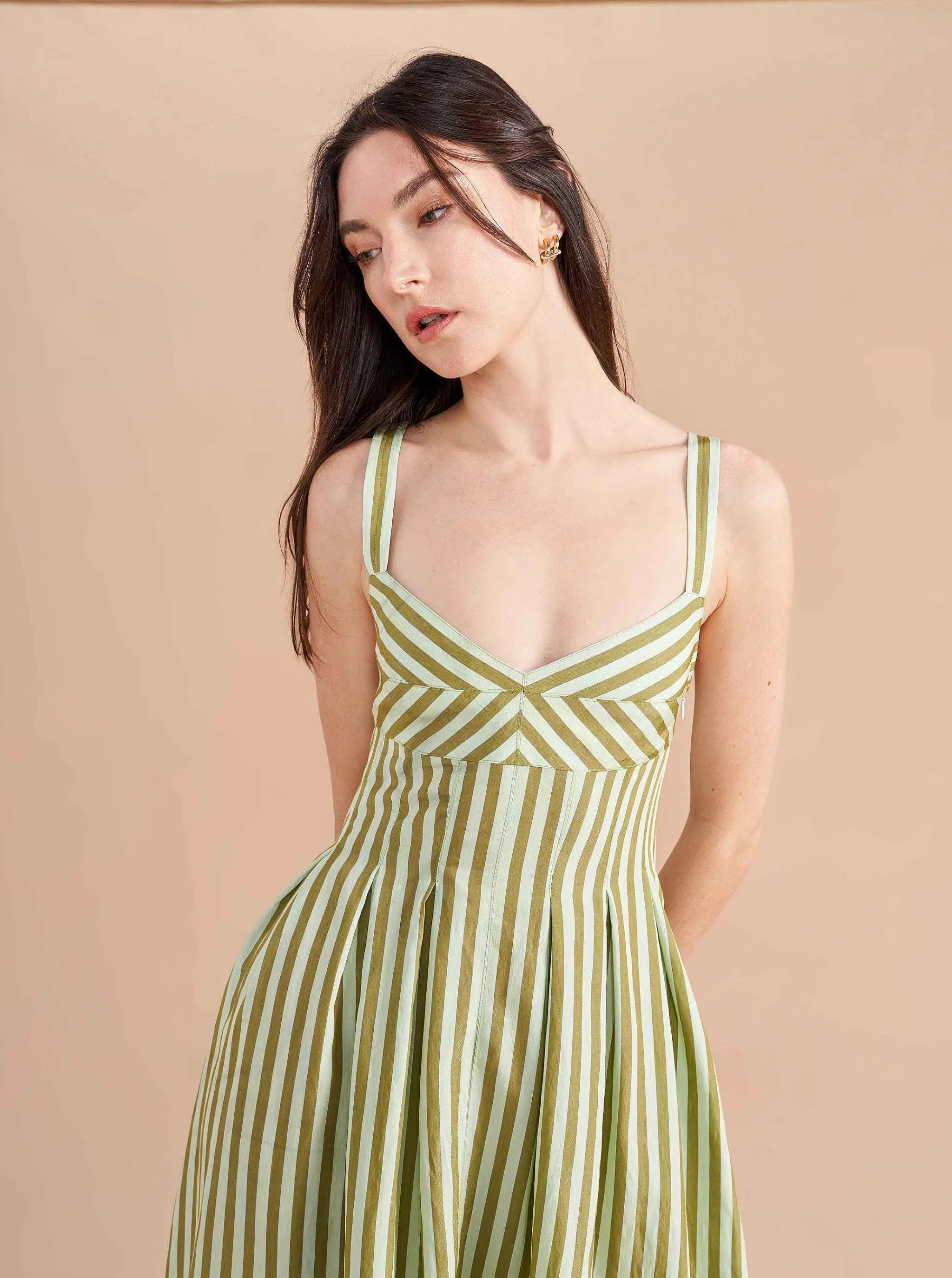 La Ligne Midi Dresses*Madeleine Dress Apple/Mint