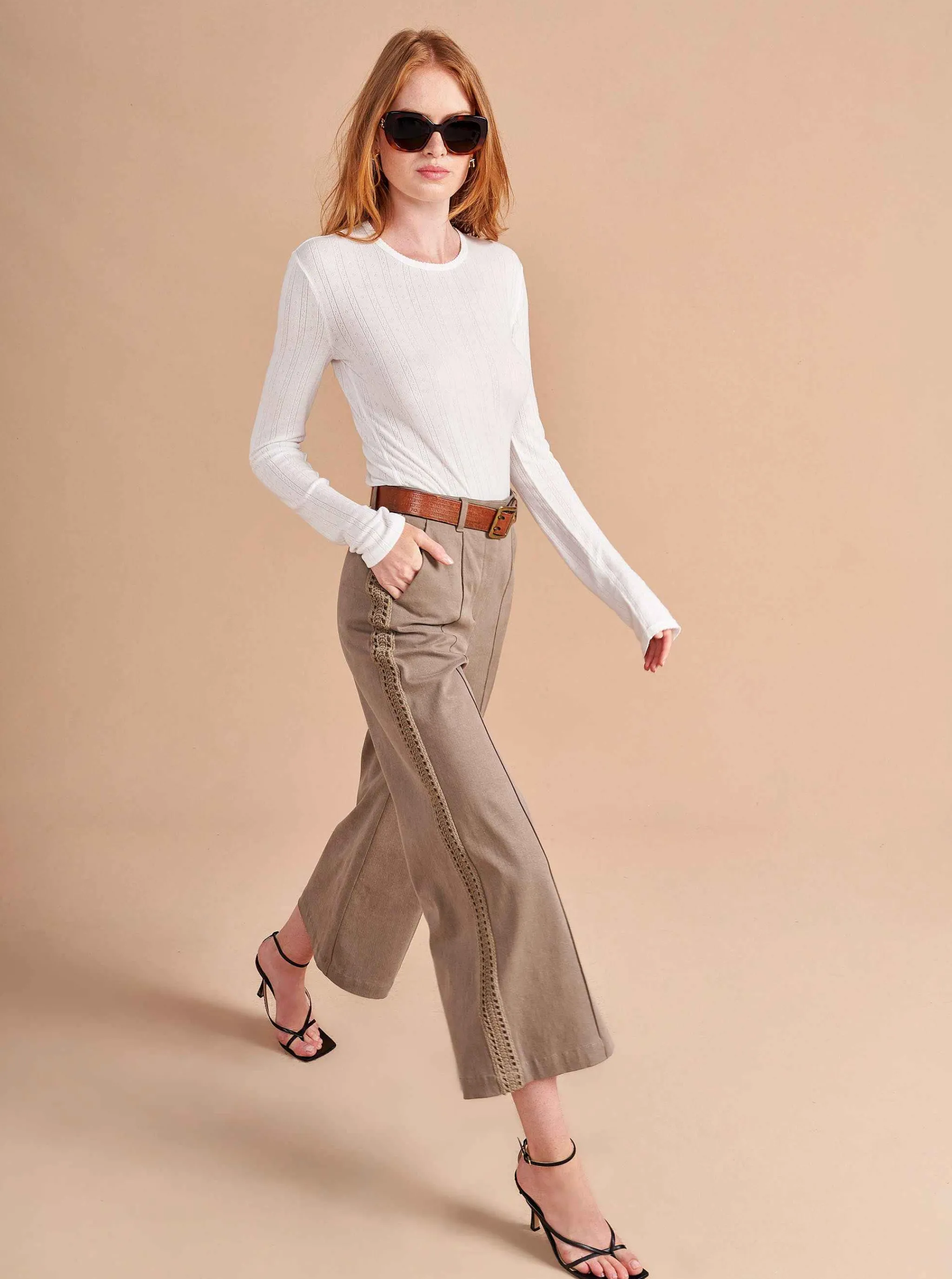 La Ligne Tees*Pointelle Long Sleeve Tee Ivory