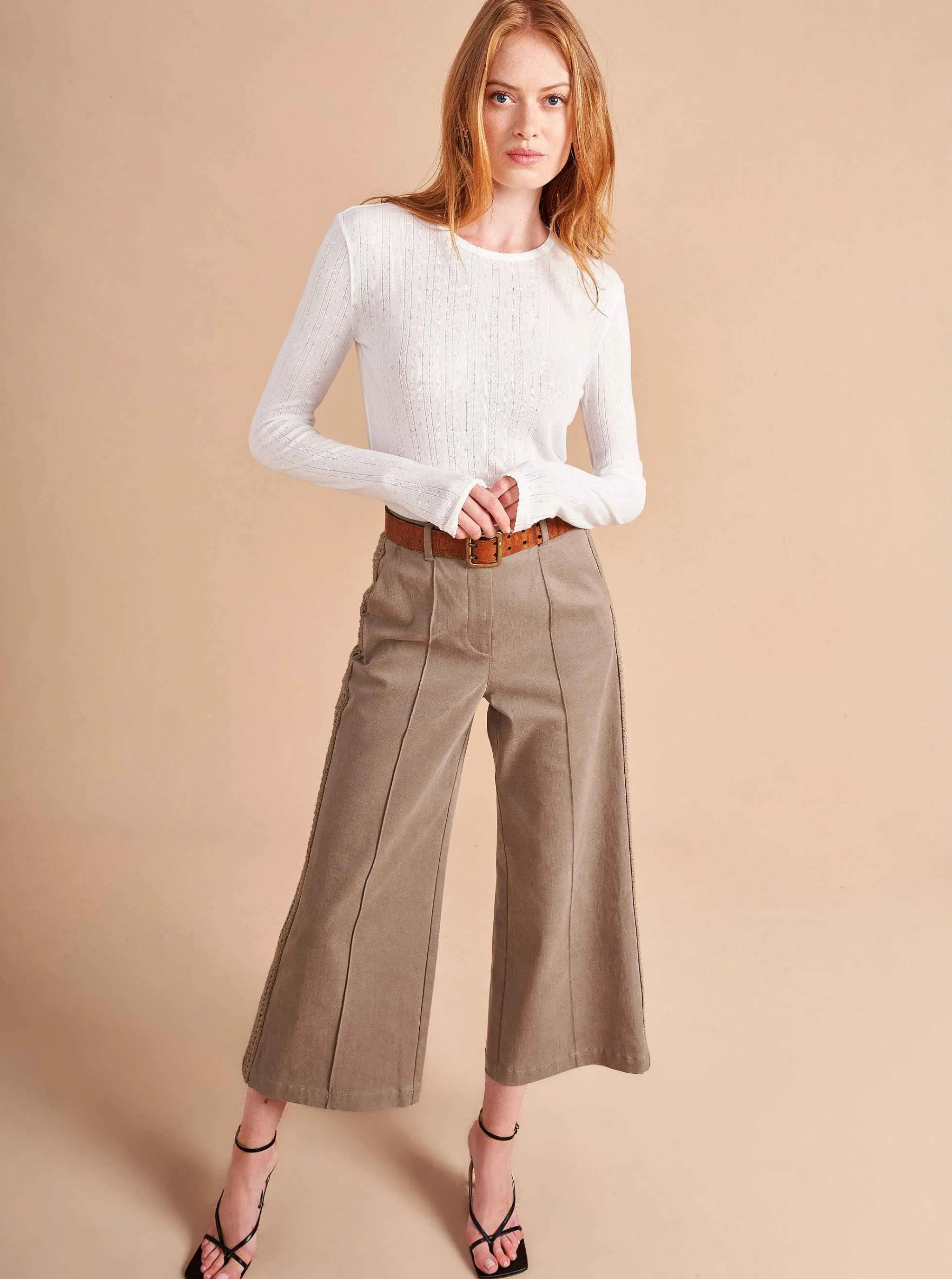 La Ligne Tees*Pointelle Long Sleeve Tee Ivory