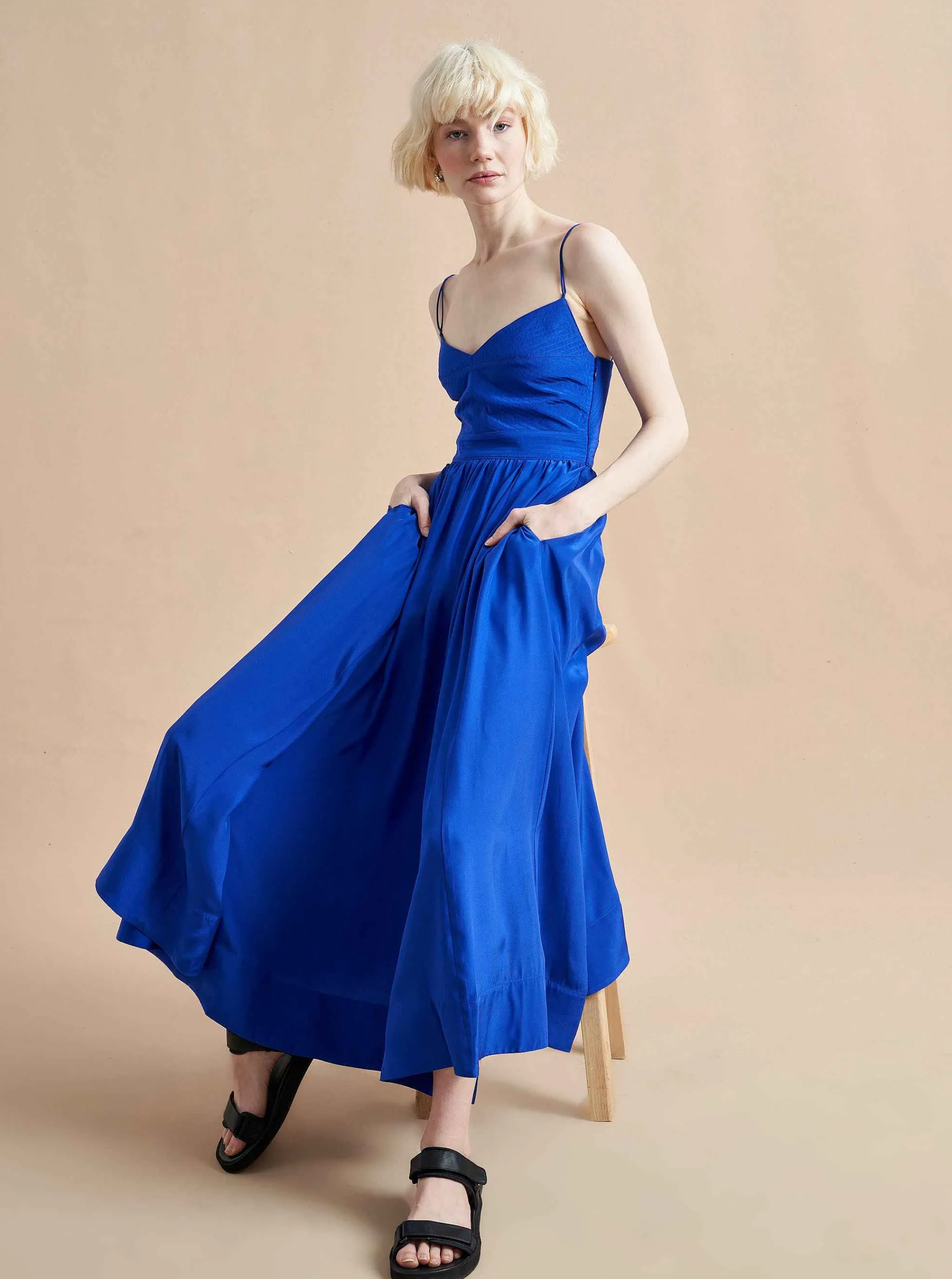 La Ligne Midi Dresses*Tracy Dress Electric Blue