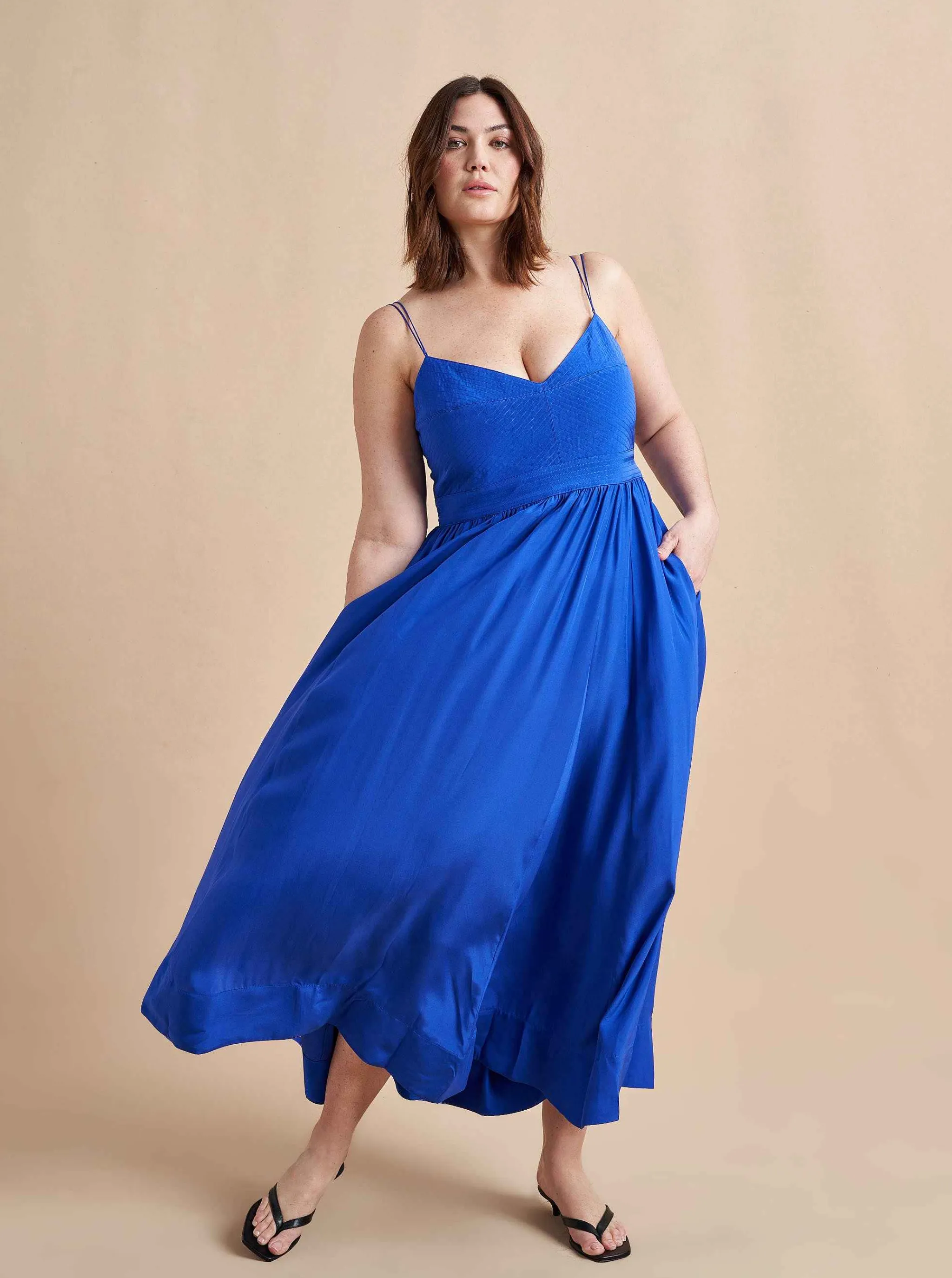 La Ligne Midi Dresses*Tracy Dress Electric Blue