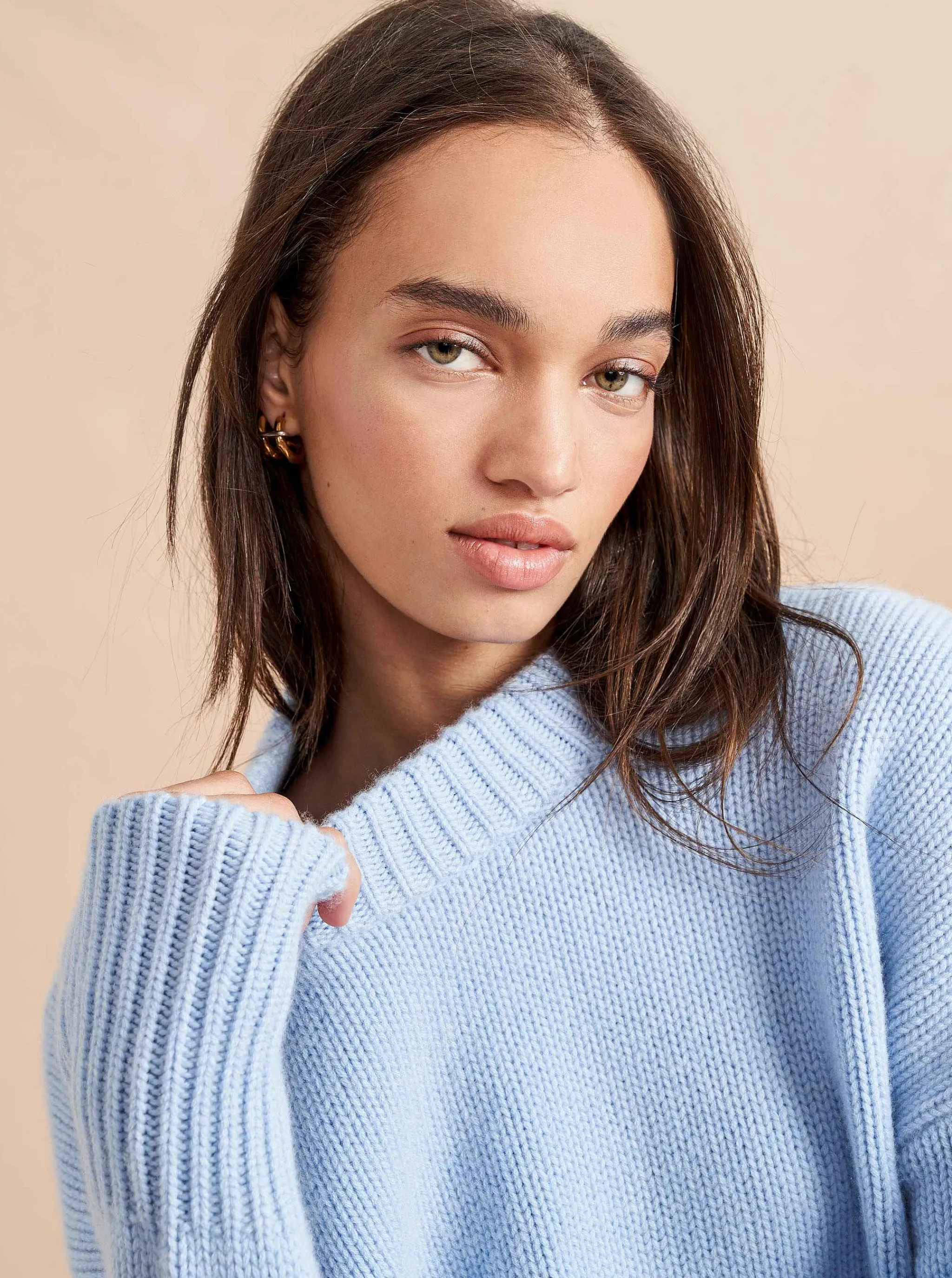 La Ligne Sweaters*Solid Marin Sweater Pale Blue