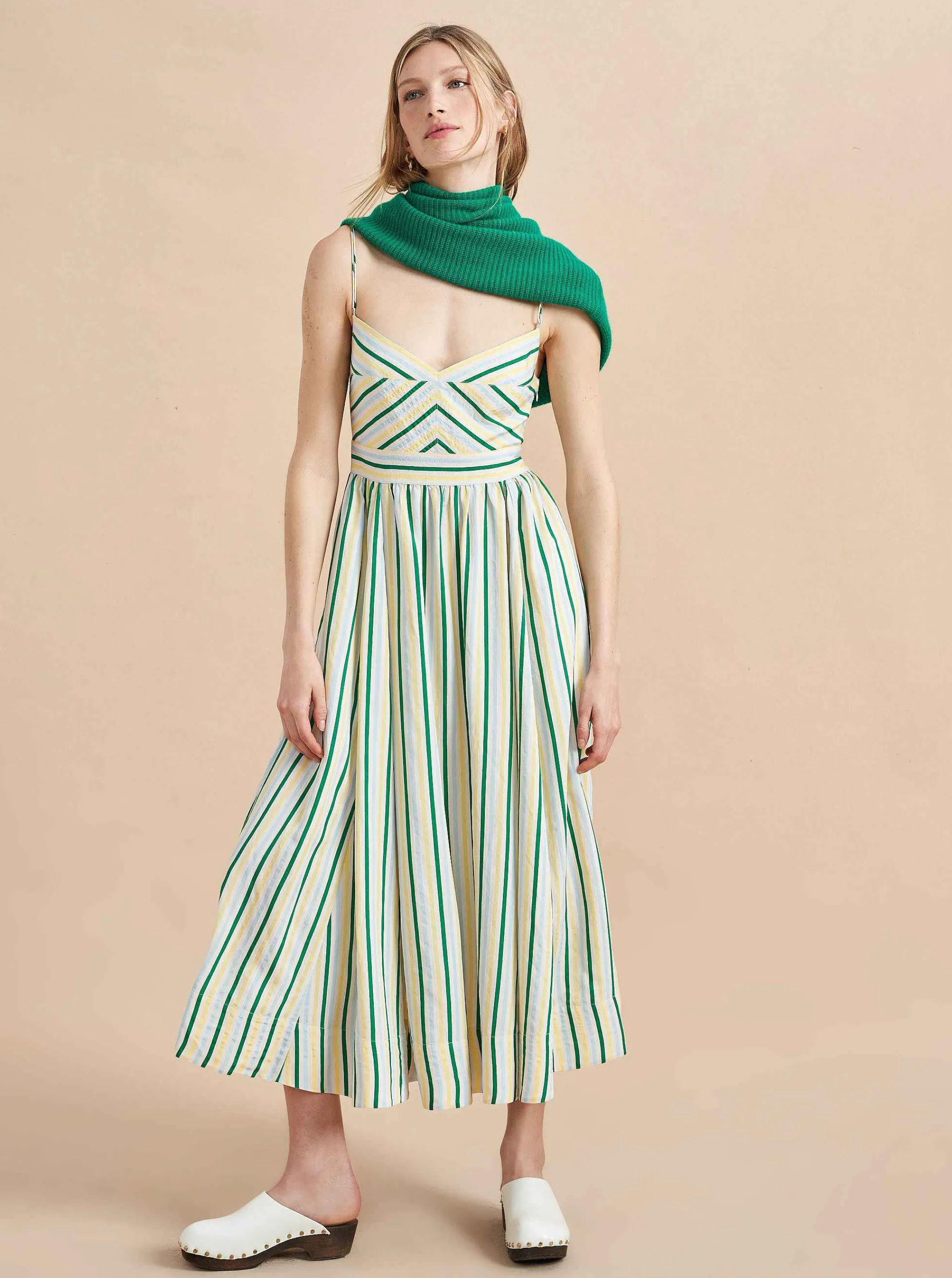 La Ligne Midi Dresses*Tracy Dress Green/Multi