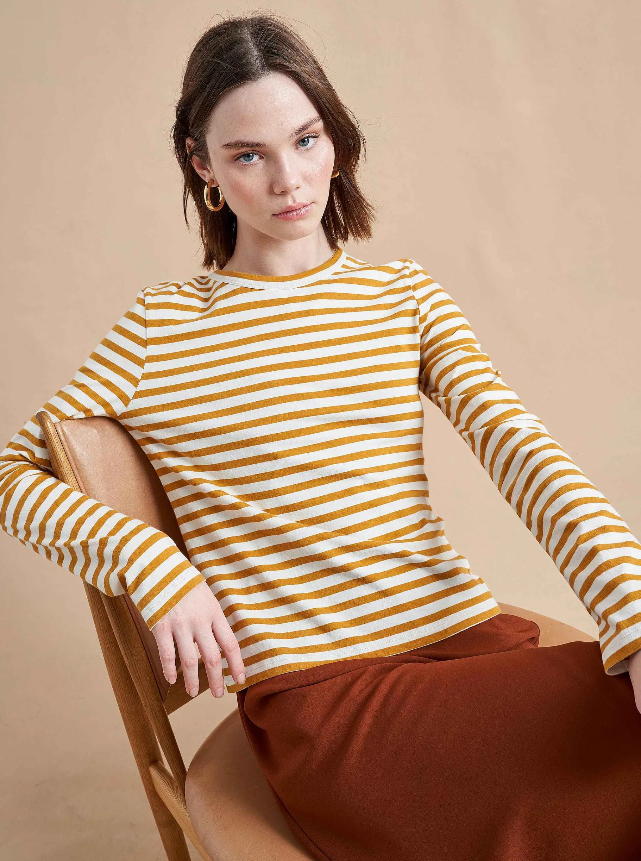 La Ligne Tees*Striped Meredith Tee Cream/Mustard