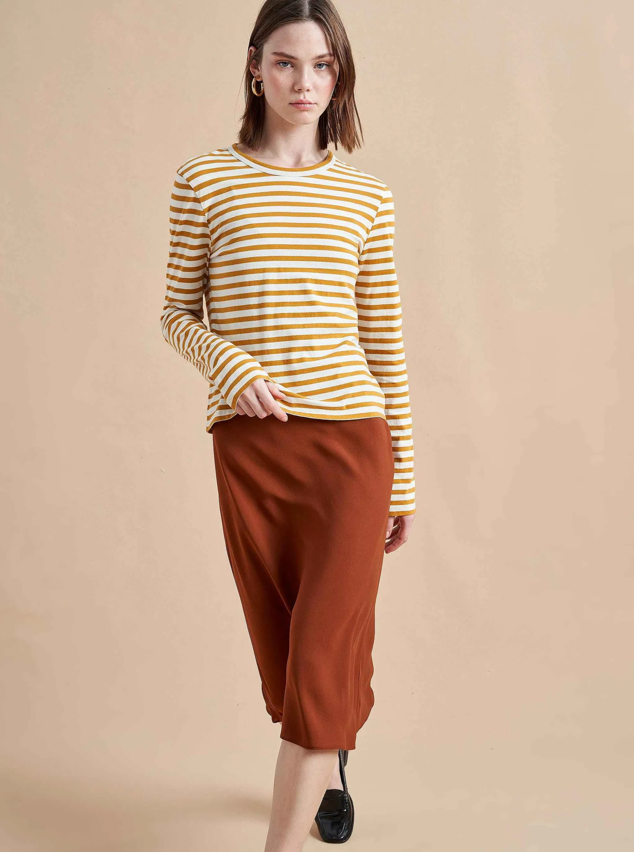 La Ligne Tees*Striped Meredith Tee Cream/Mustard