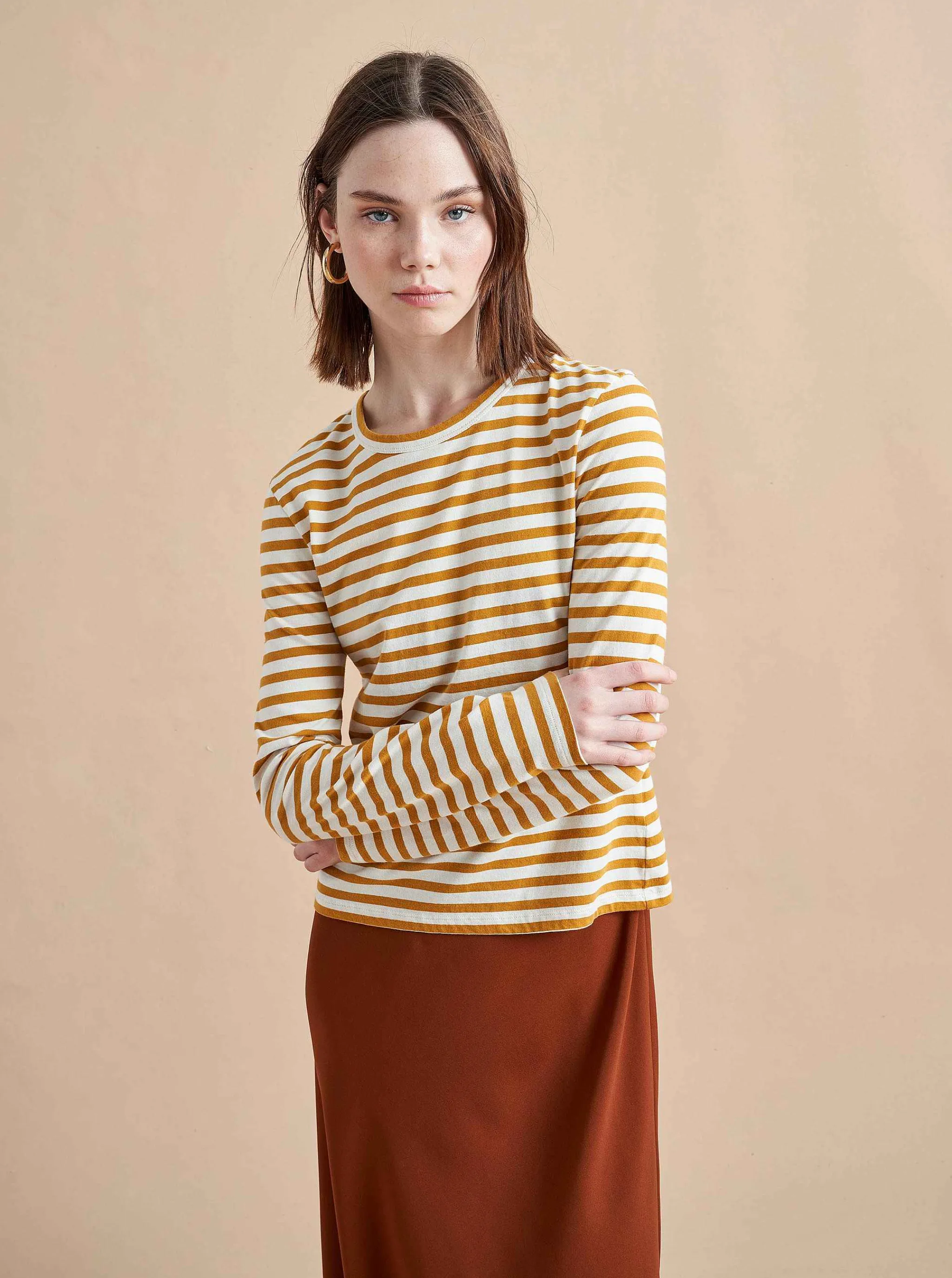 La Ligne Tees*Striped Meredith Tee Cream/Mustard