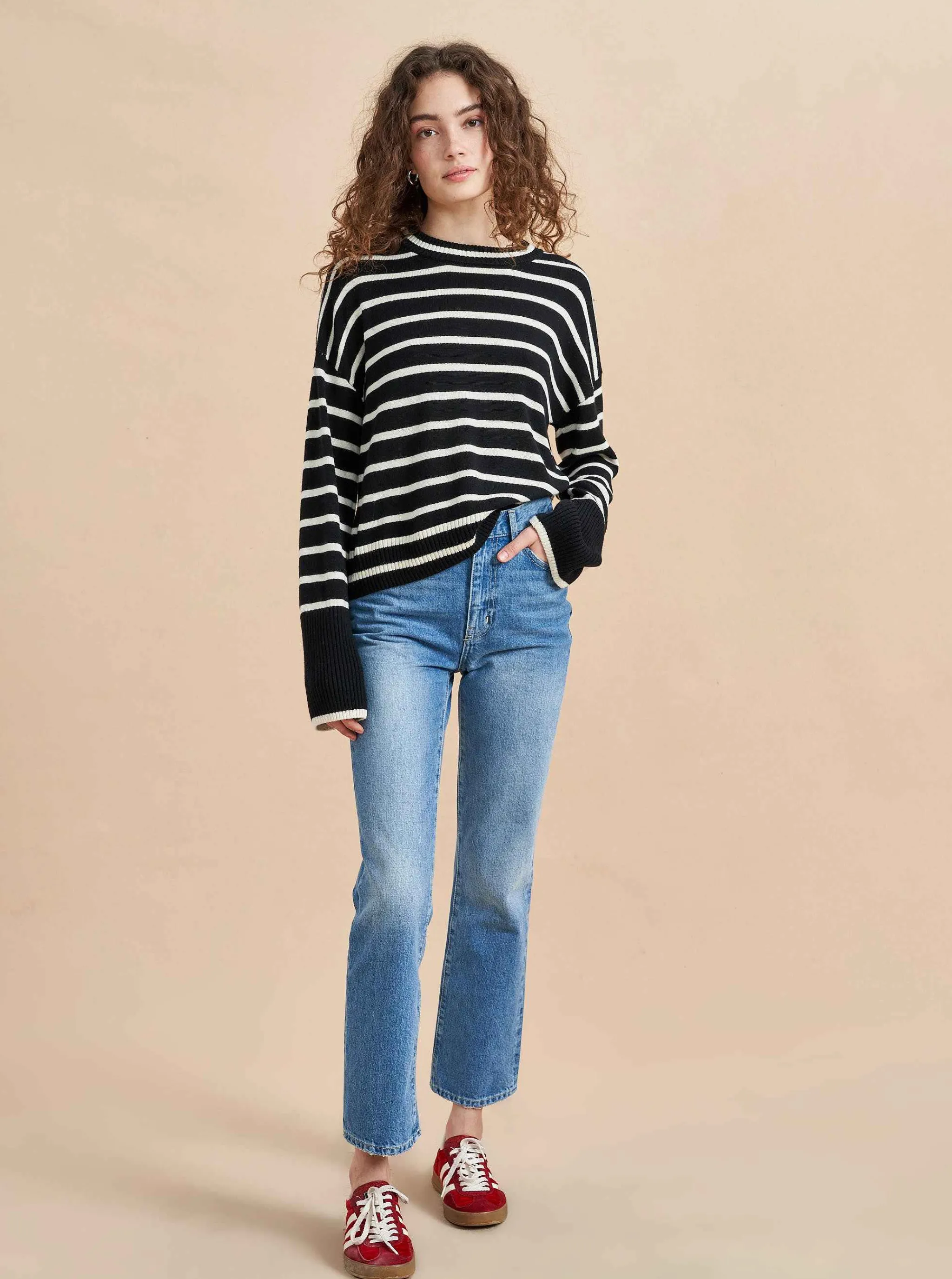 La Ligne Sweaters*Antoine Sweater Black/Cream