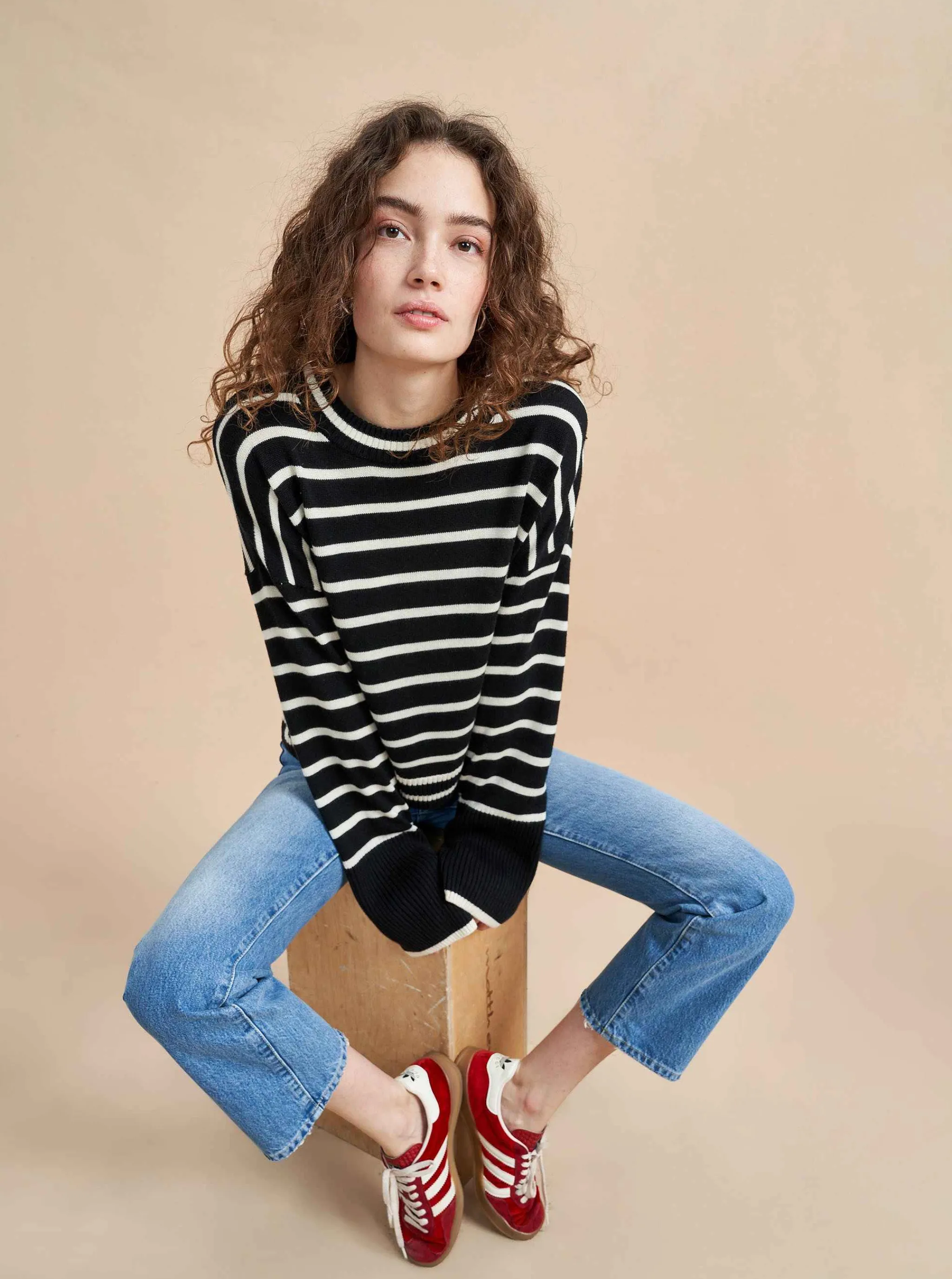 La Ligne Sweaters*Antoine Sweater Black/Cream