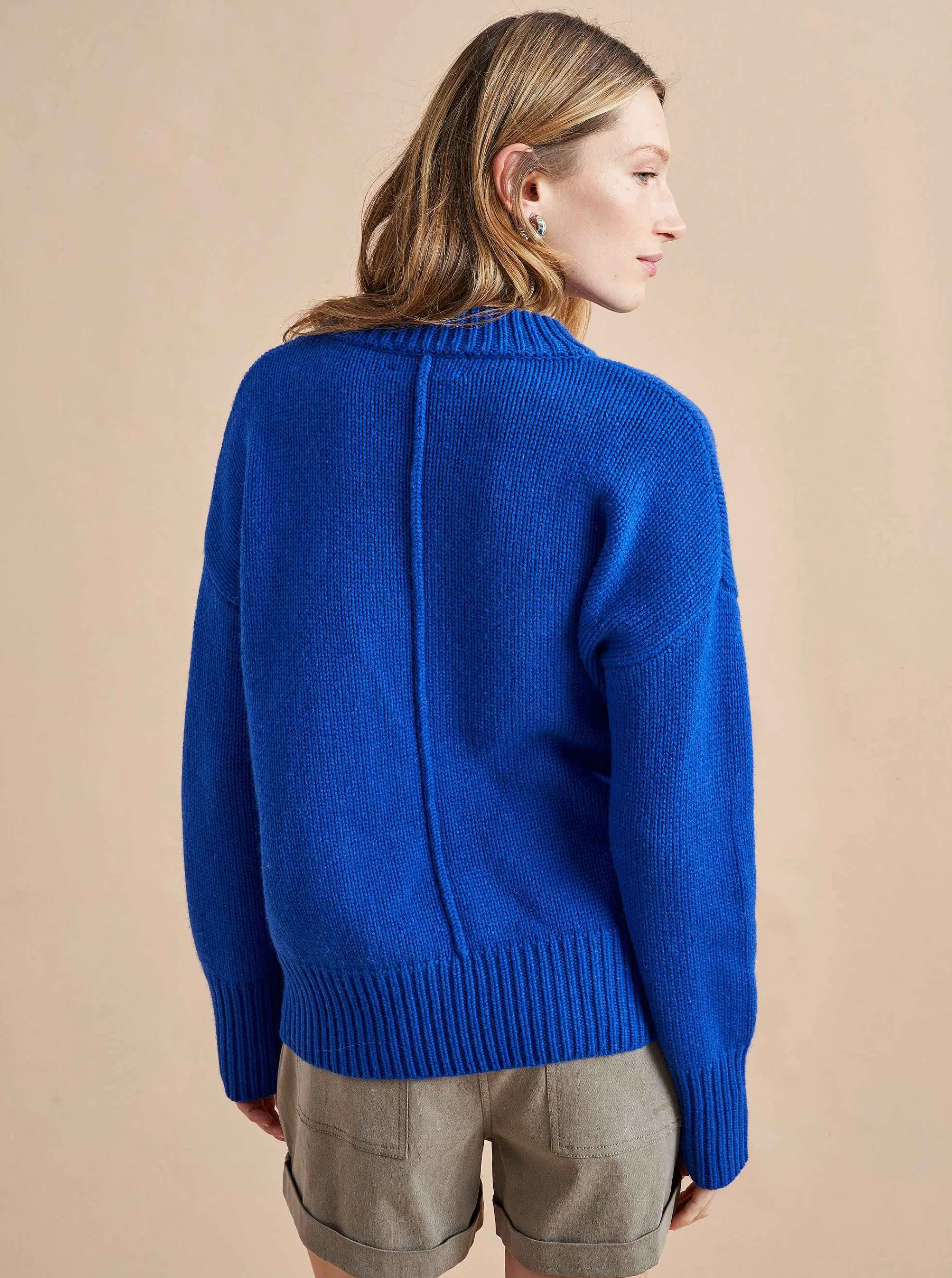 La Ligne Sweaters*Solid Marin Sweater Cobalt