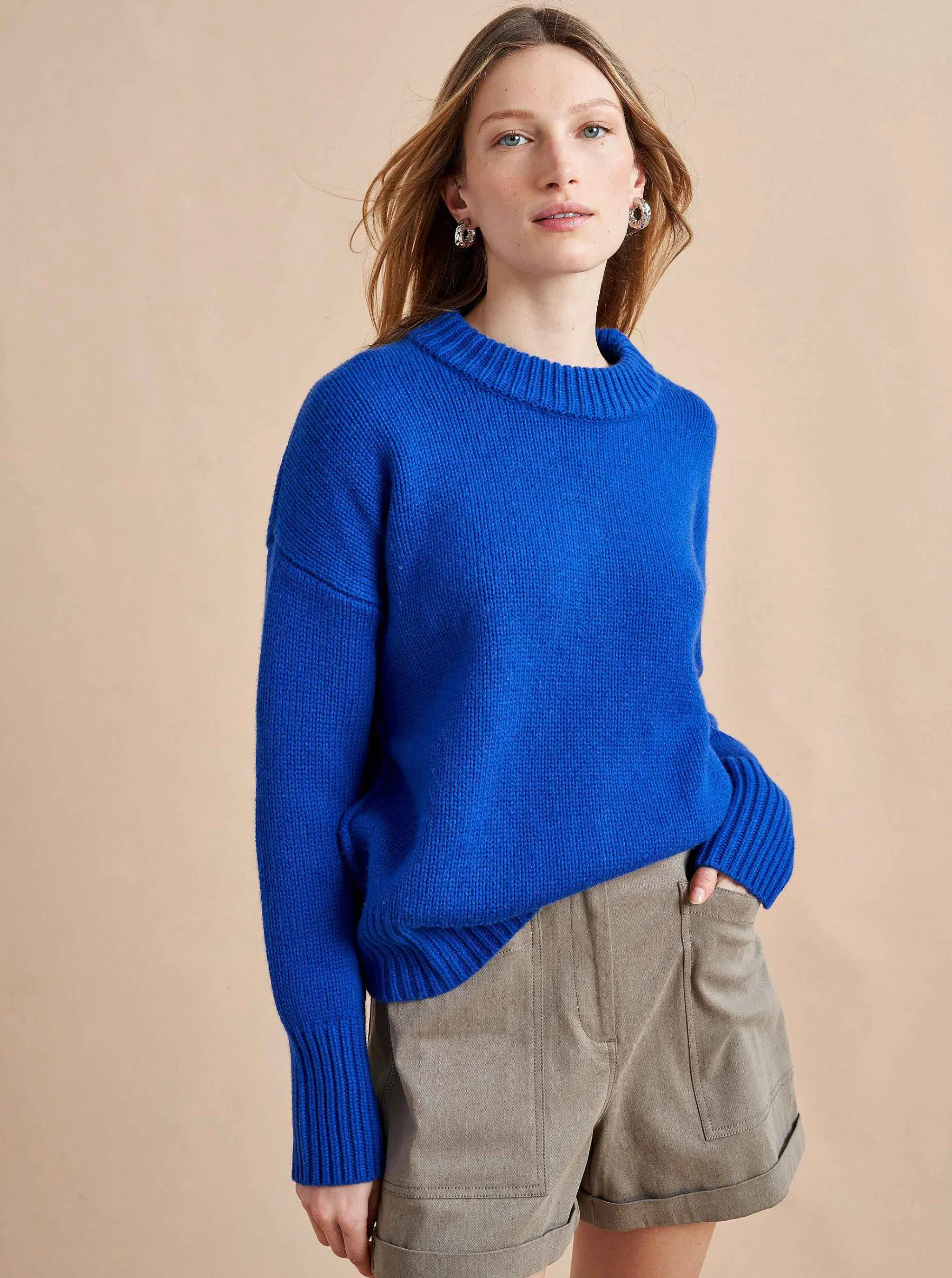 La Ligne Sweaters*Solid Marin Sweater Cobalt