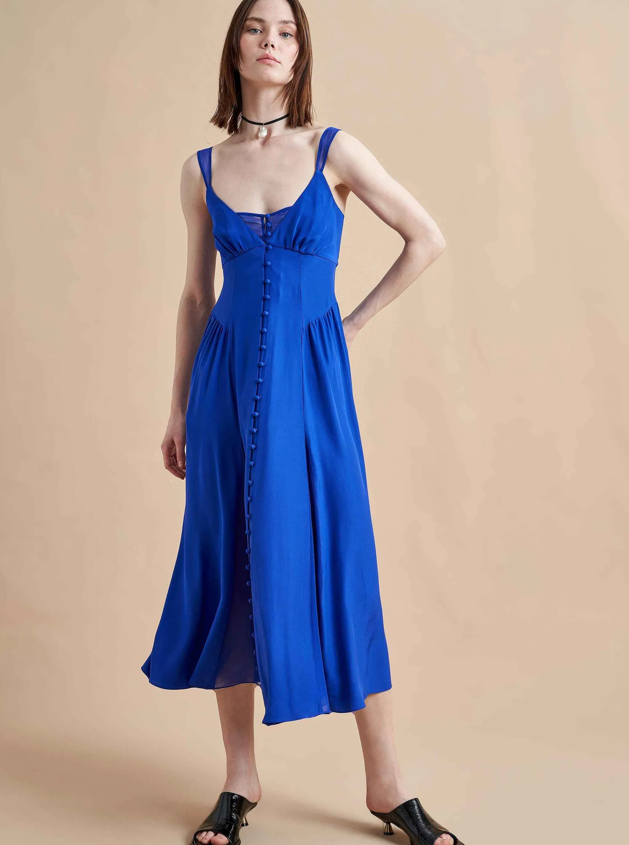 La Ligne Midi Dresses*Paulina Dress Electric Blue