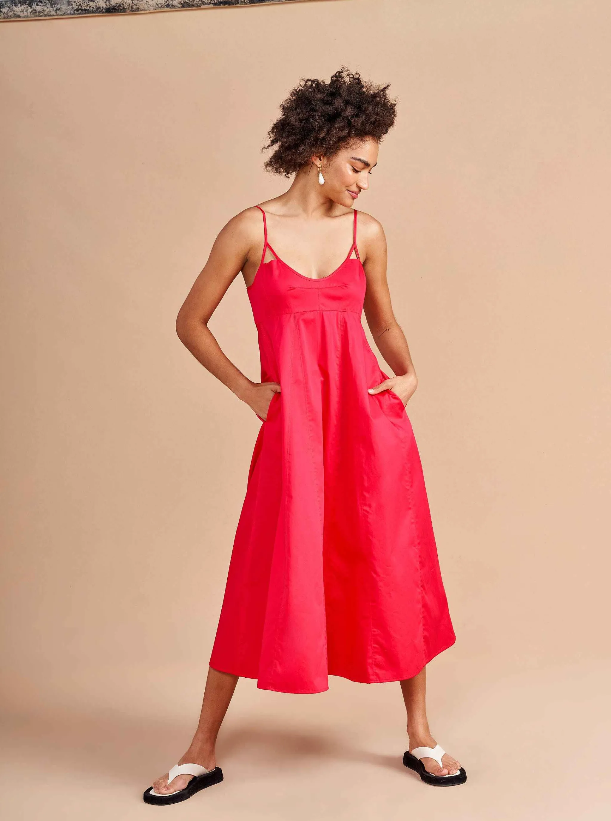 La Ligne Midi Dresses*Portia Dress Raspberry