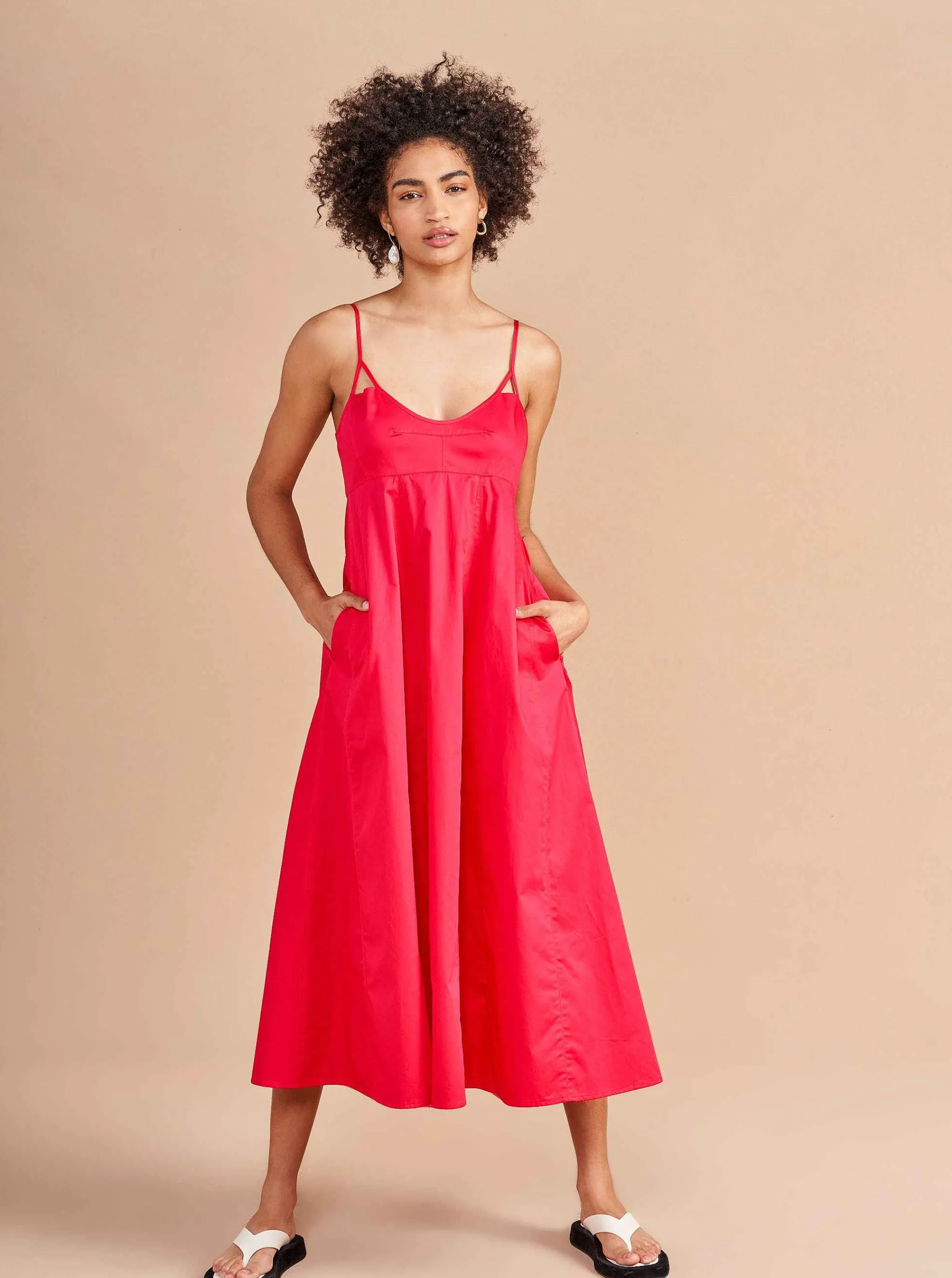 La Ligne Midi Dresses*Portia Dress Raspberry
