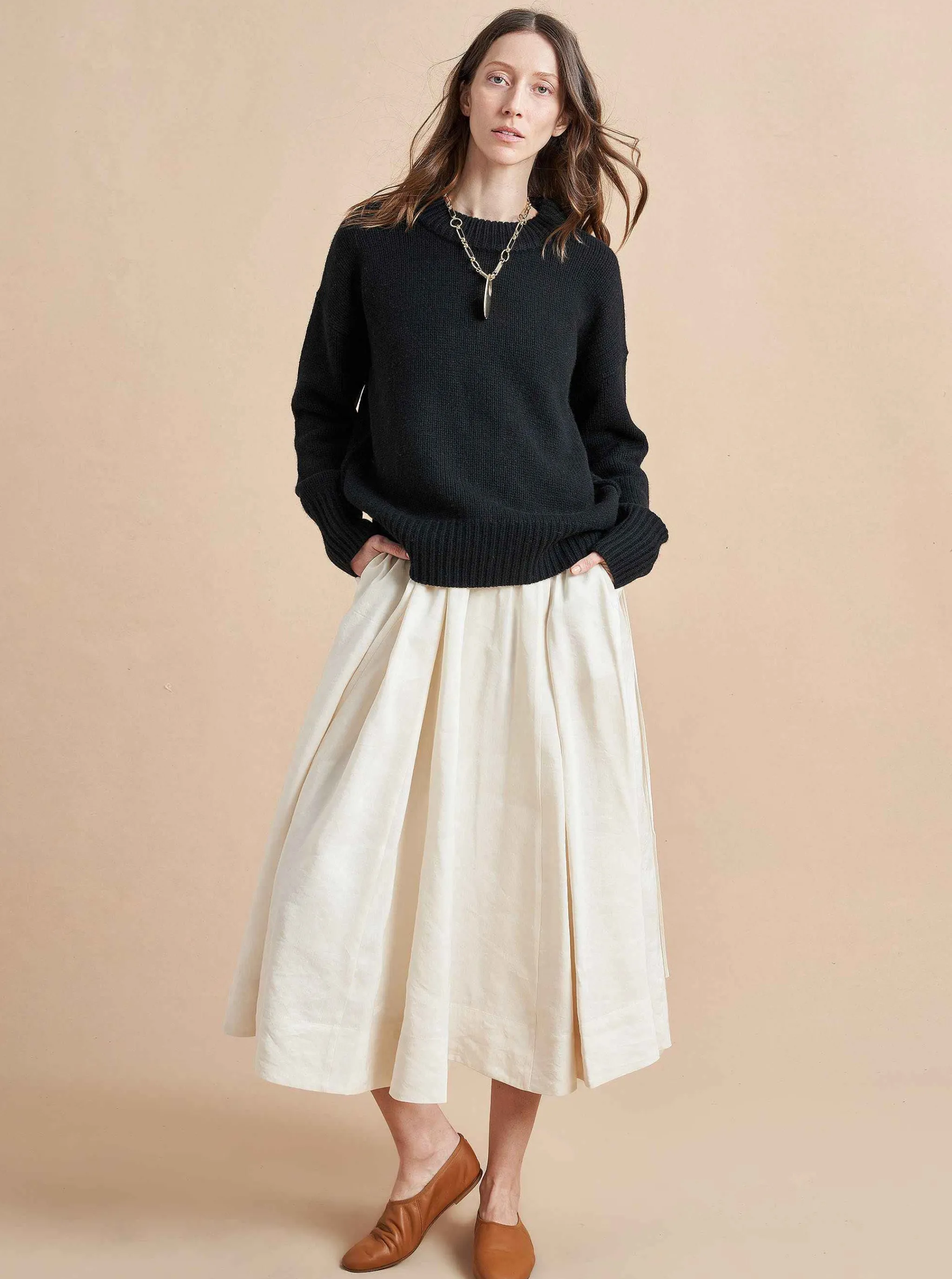 La Ligne Sweaters*Solid Marin Sweater Black