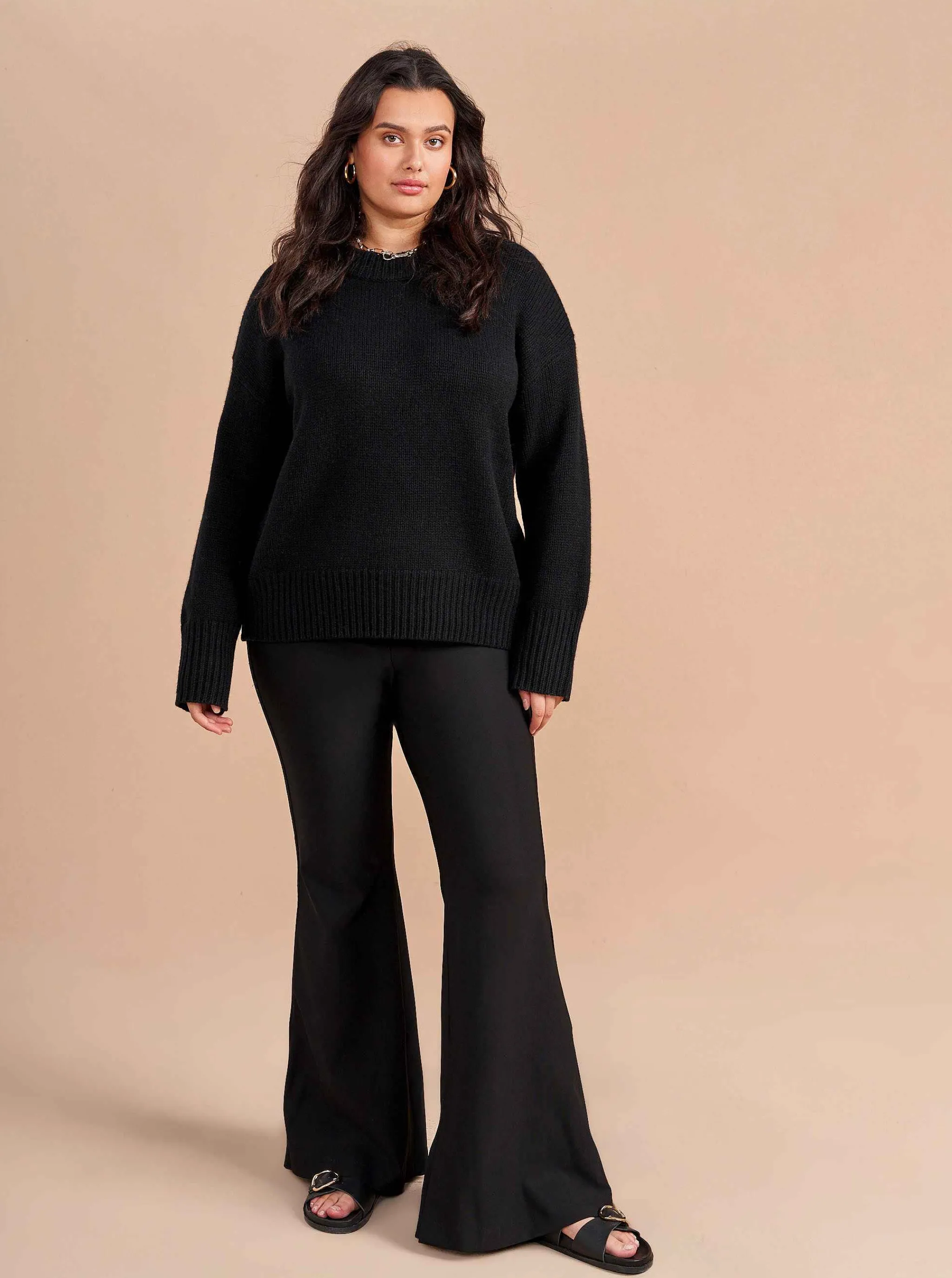 La Ligne Sweaters*Solid Marin Sweater Black