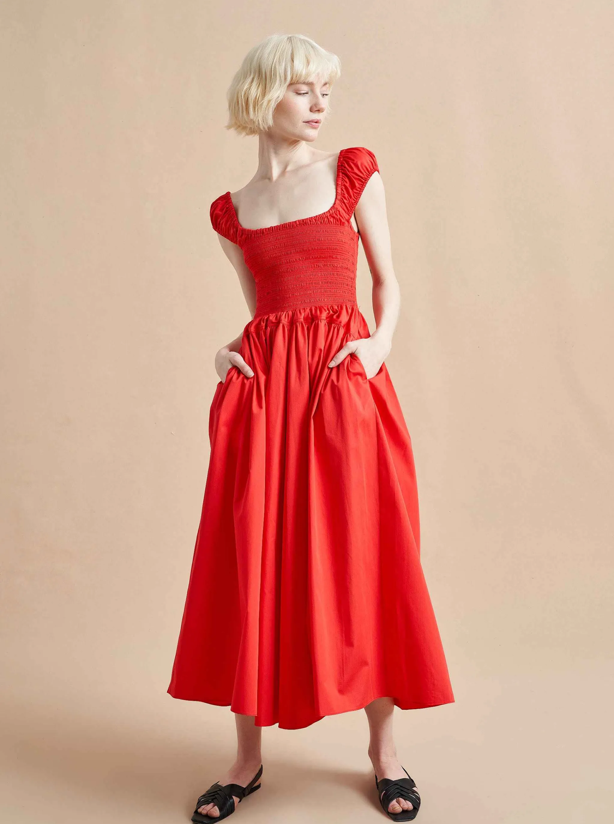 La Ligne Midi Dresses*Vivian Dress Poppy