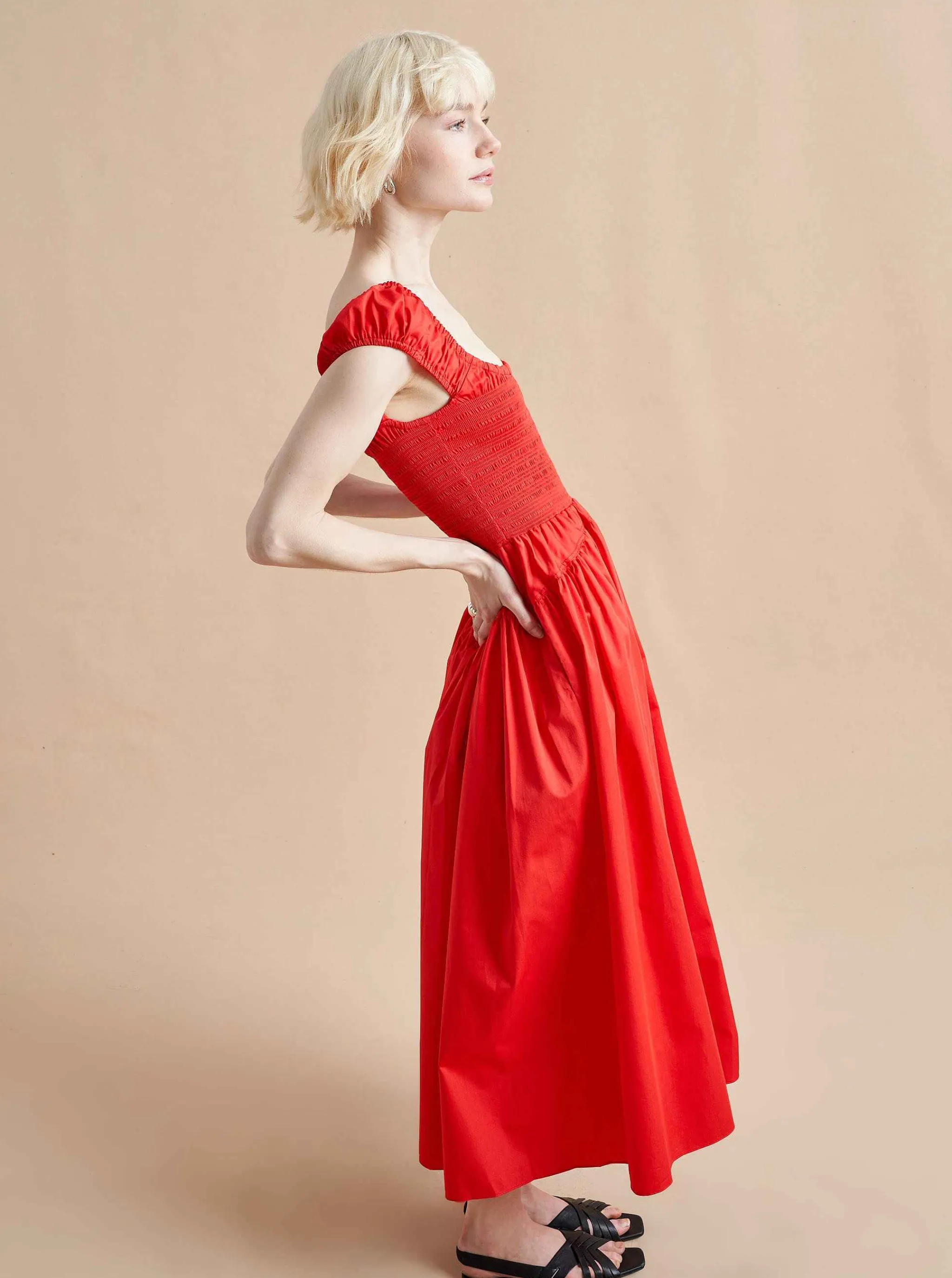 La Ligne Midi Dresses*Vivian Dress Poppy