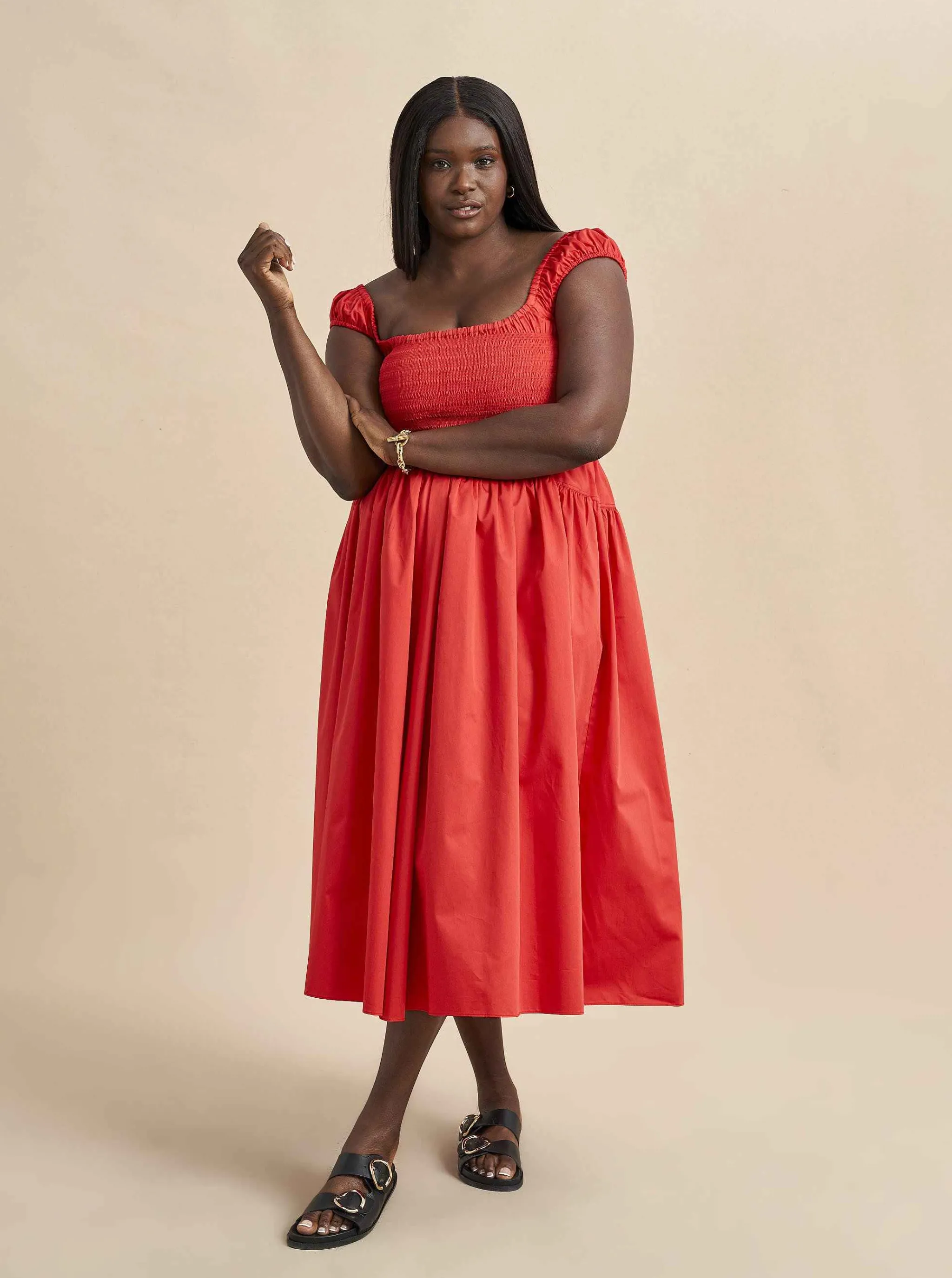 La Ligne Midi Dresses*Vivian Dress Poppy