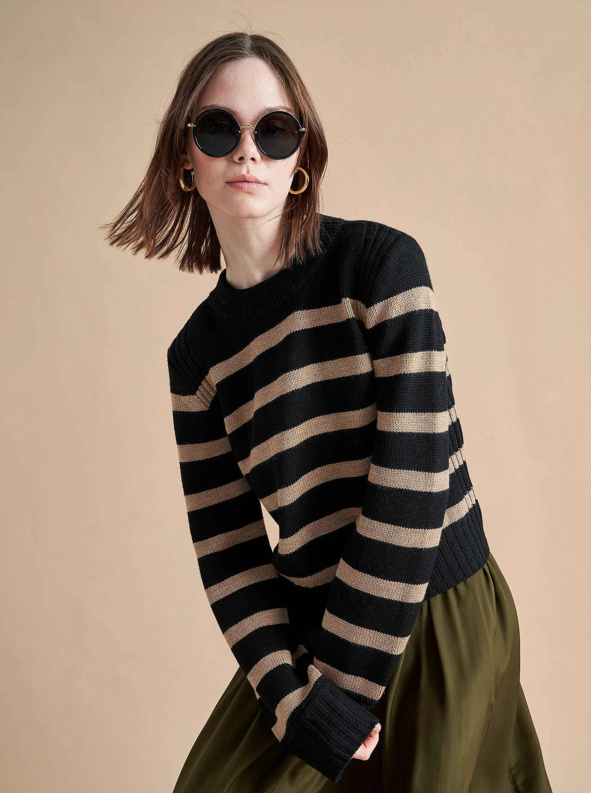 La Ligne Sweaters*Jack Sweater Black/Camel