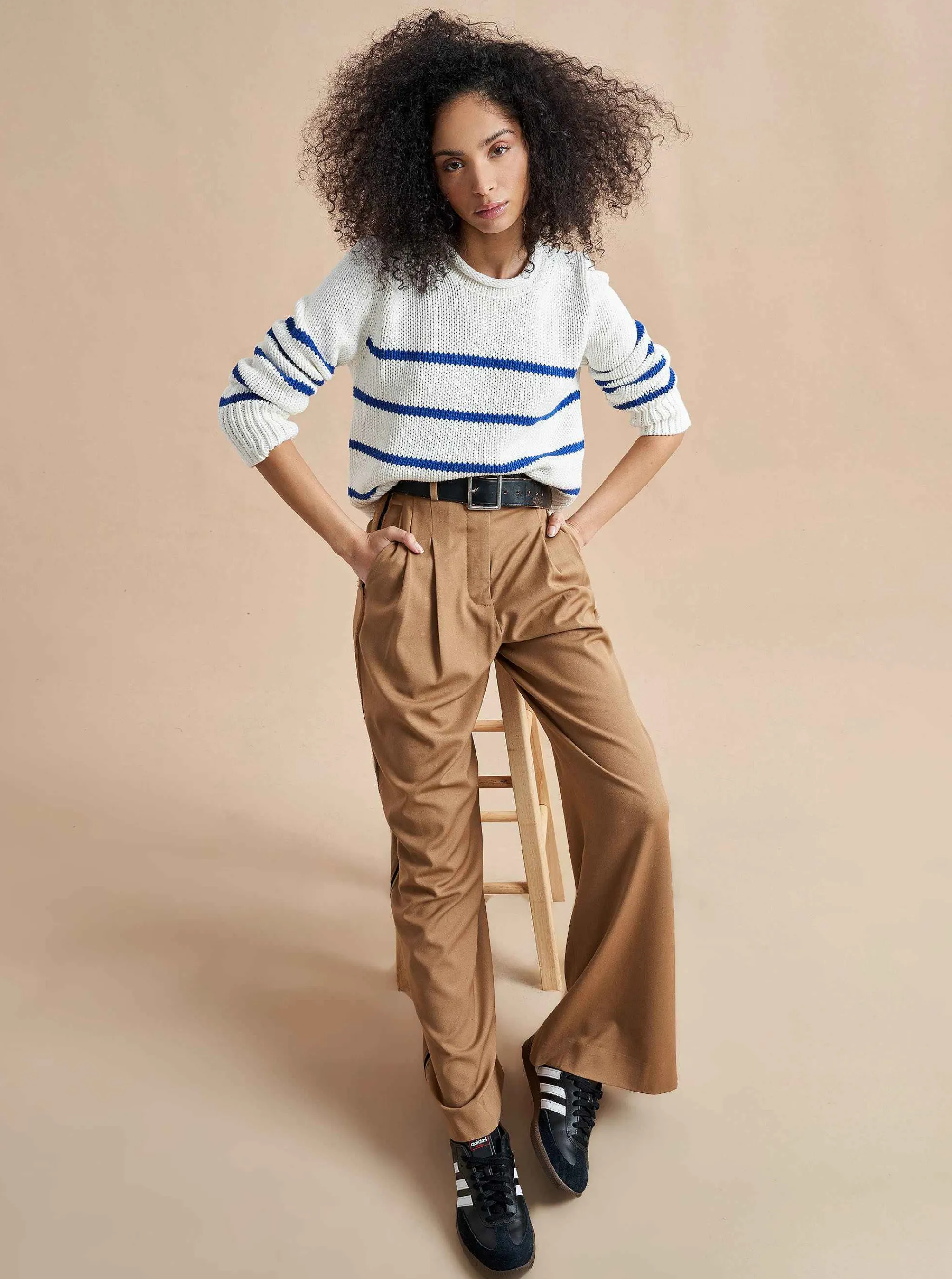 La Ligne Sweaters*Mini Marina Sweater Cream/Cobalt