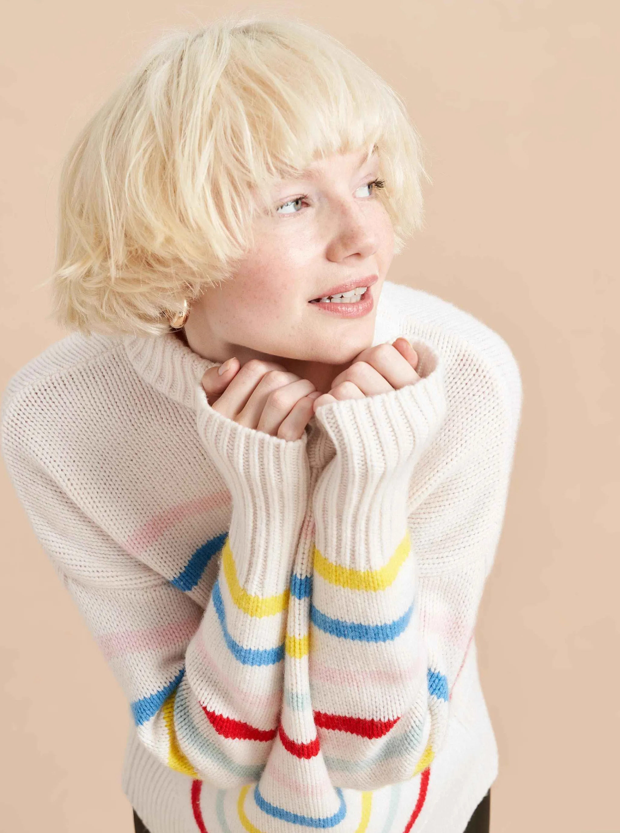 La Ligne Sweaters*Marin Sweater Cream/Rainbow