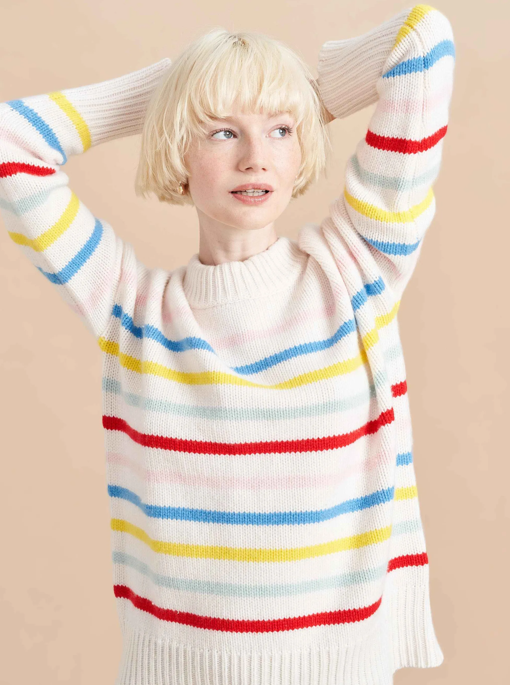 La Ligne Sweaters*Marin Sweater Cream/Rainbow
