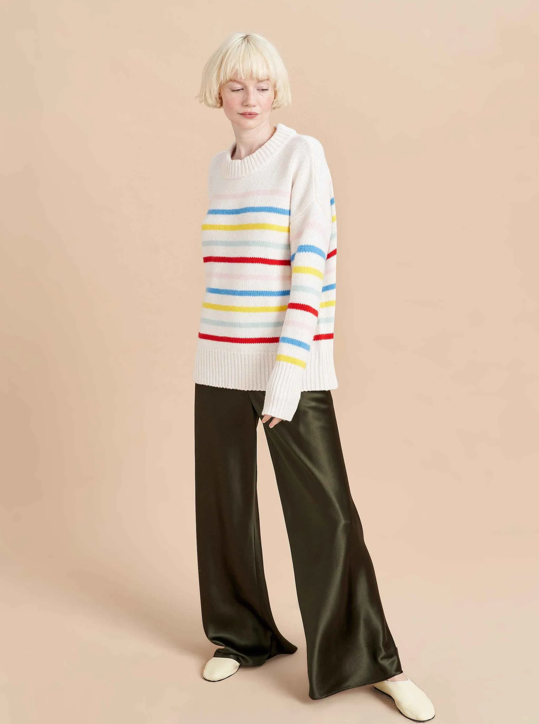 La Ligne Sweaters*Marin Sweater Cream/Rainbow
