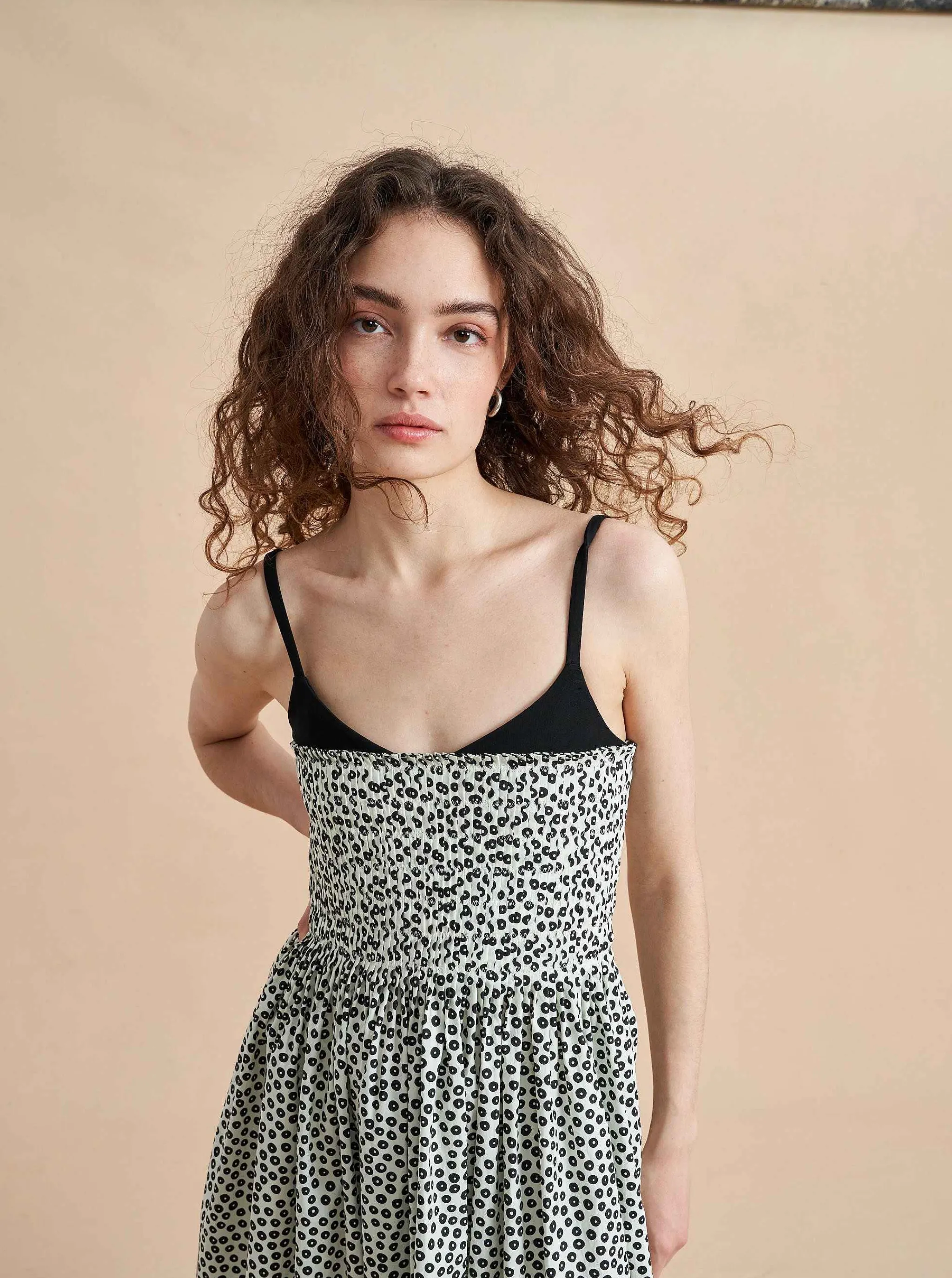 La Ligne Midi Dresses*Devon Dress Ivory/Black