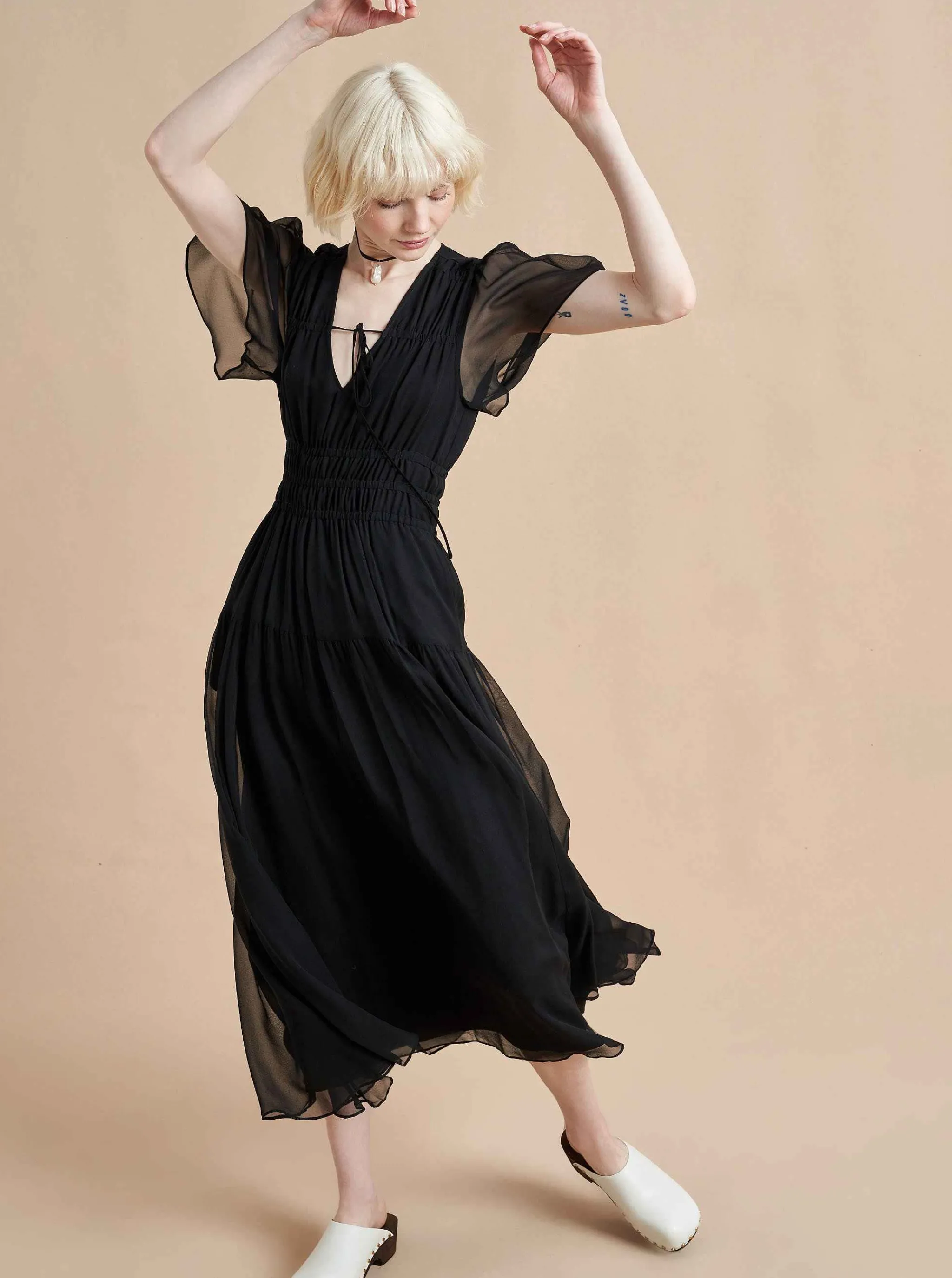 La Ligne Midi Dresses*Eleonore Dress Black