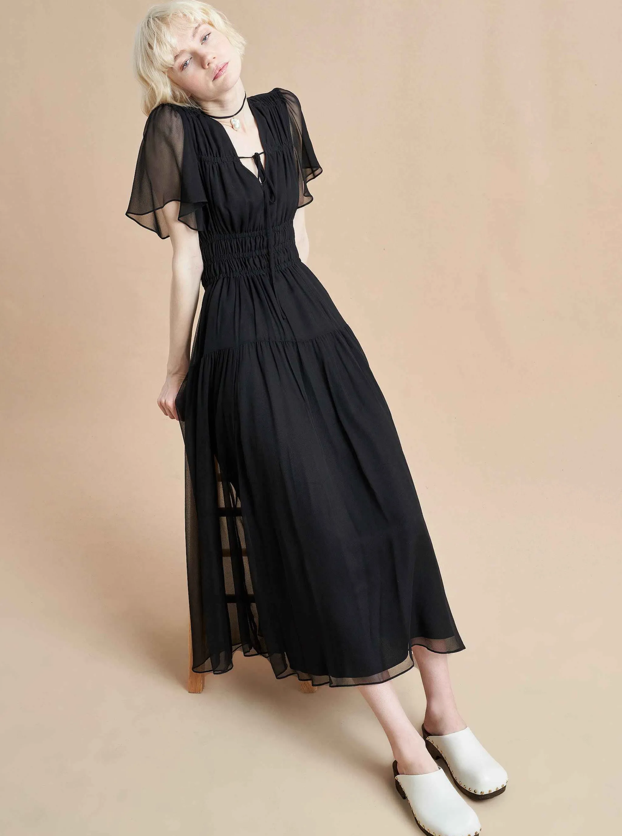 La Ligne Midi Dresses*Eleonore Dress Black