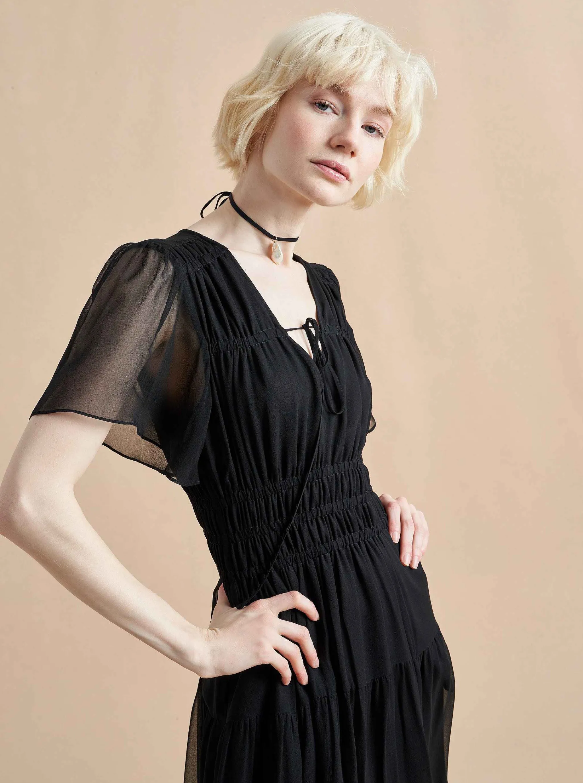 La Ligne Midi Dresses*Eleonore Dress Black