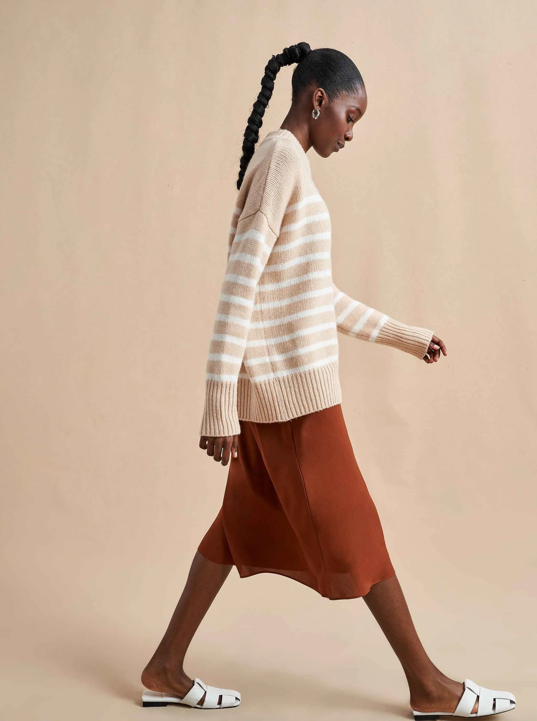 La Ligne Sweaters*Marin Sweater Camel/Cream