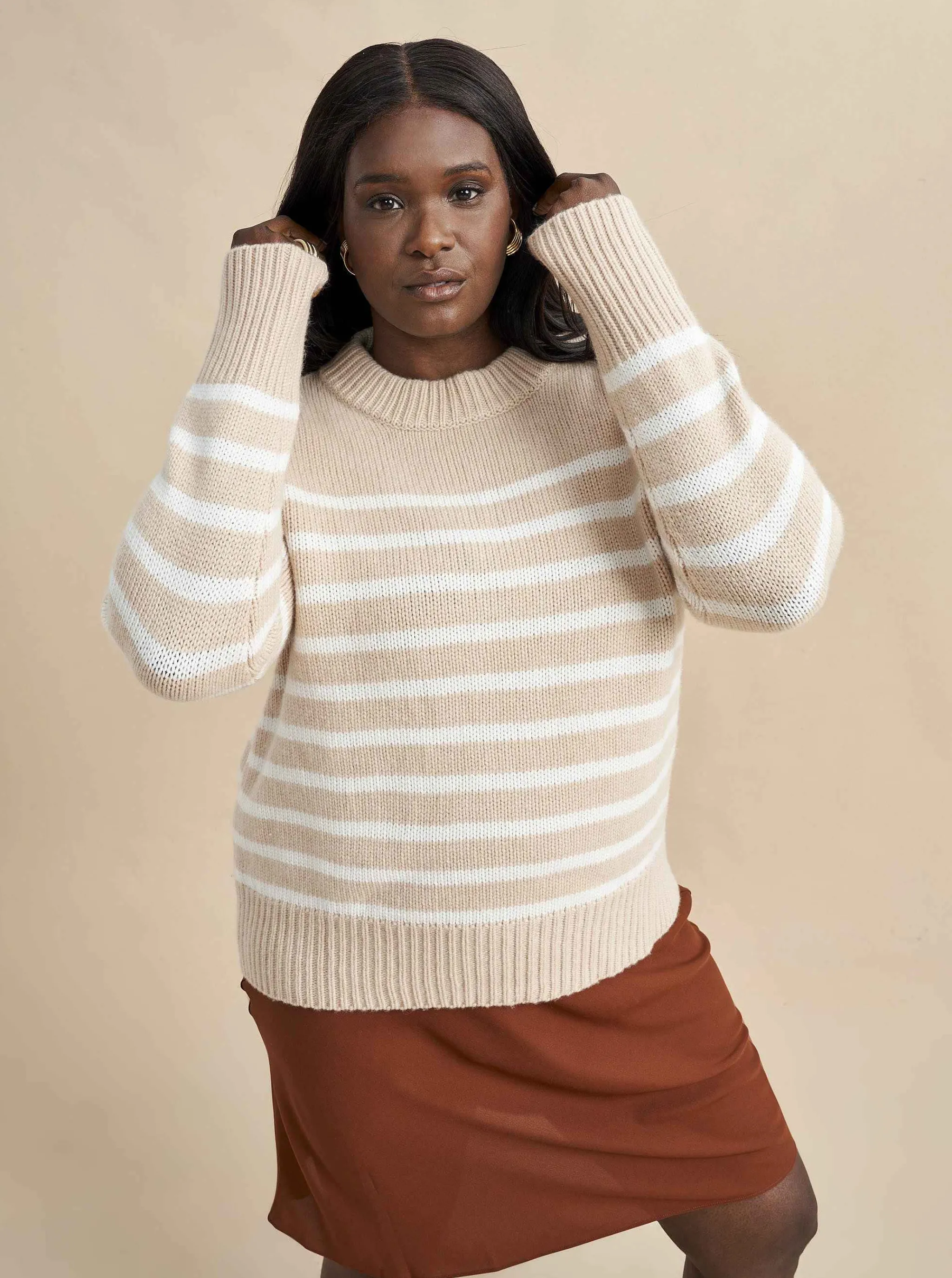 La Ligne Sweaters*Marin Sweater Camel/Cream