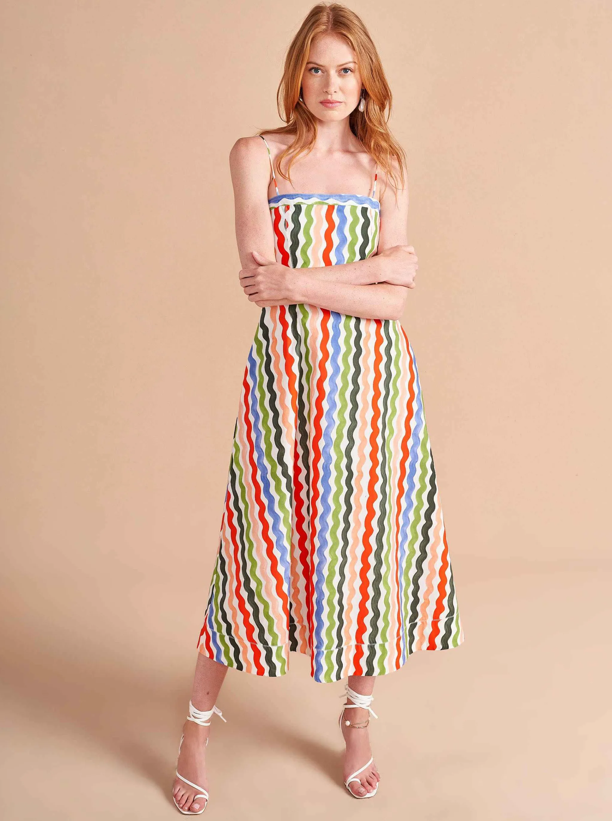 La Ligne Midi Dresses*Fran Dress Squiggle/Stripe