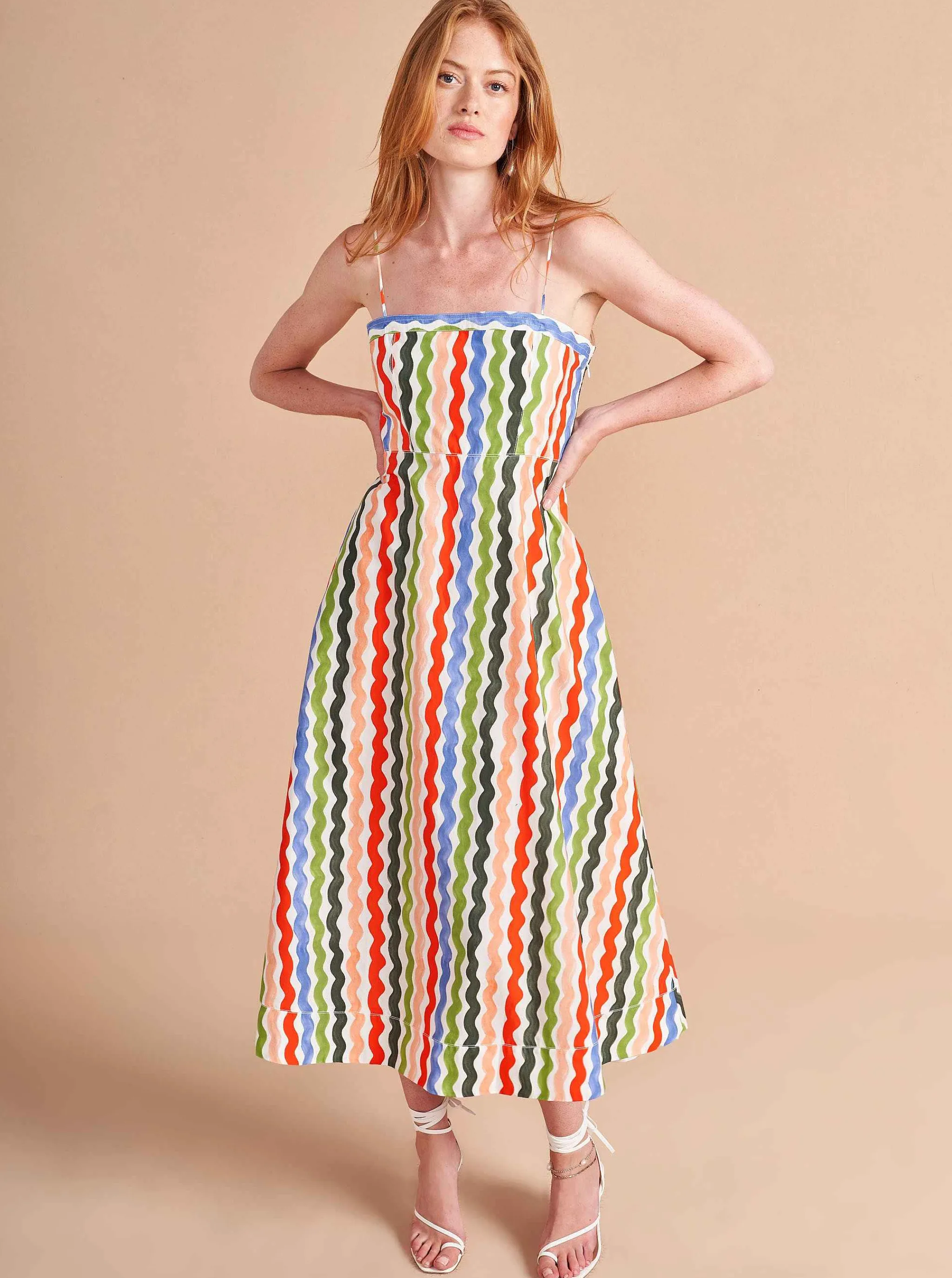 La Ligne Midi Dresses*Fran Dress Squiggle/Stripe