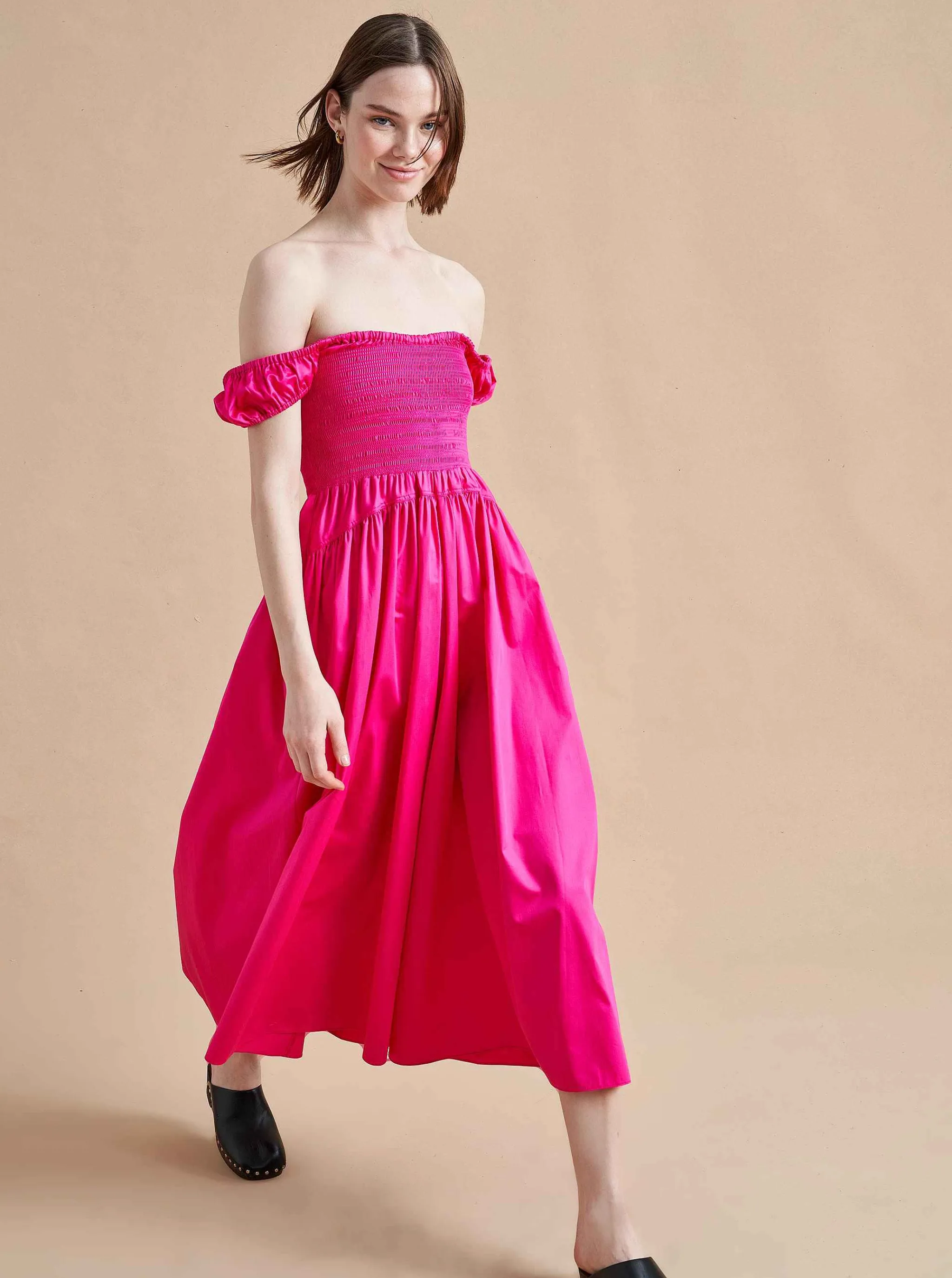 La Ligne Midi Dresses*Vivian Dress Hot Pink