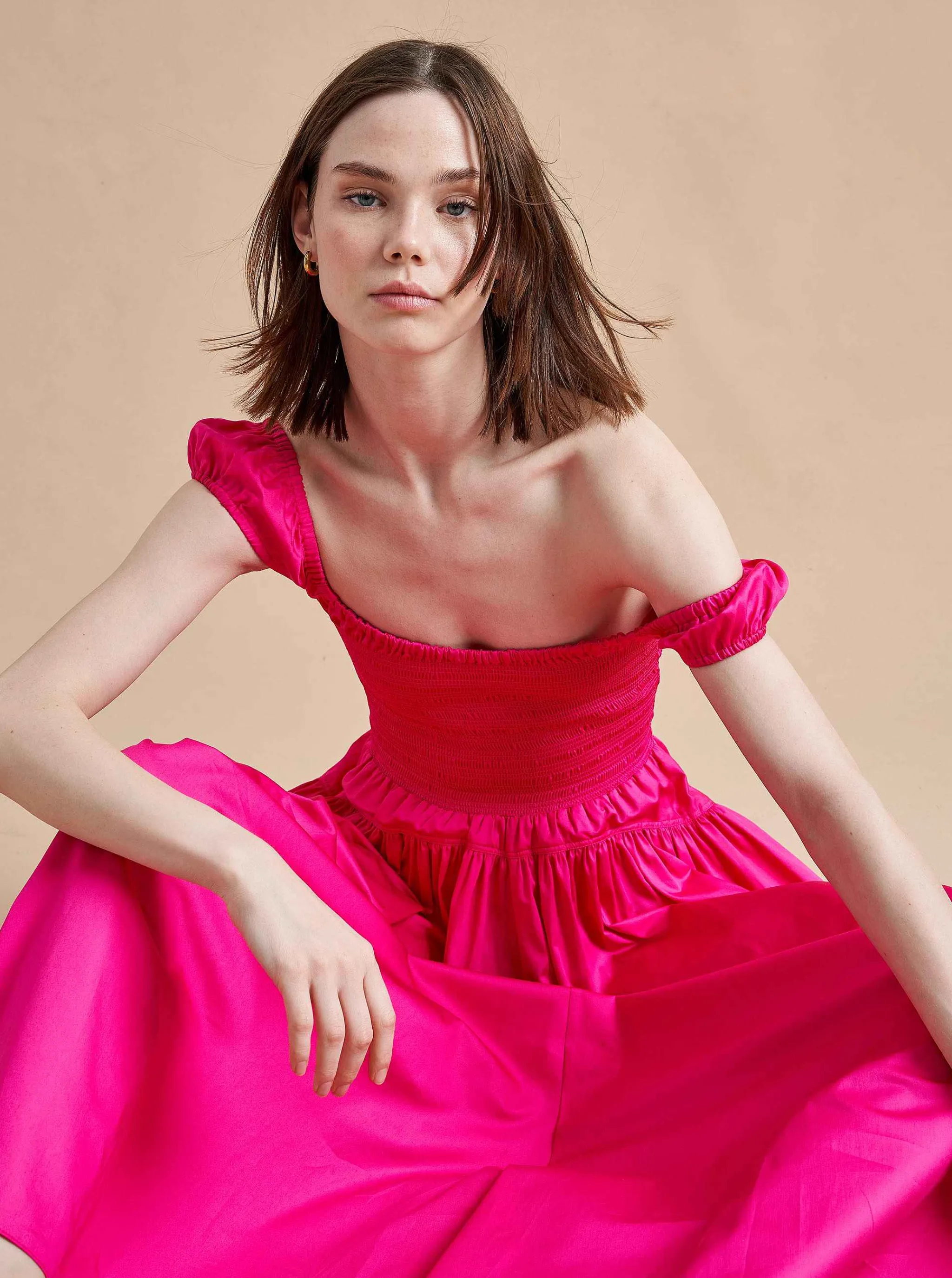 La Ligne Midi Dresses*Vivian Dress Hot Pink