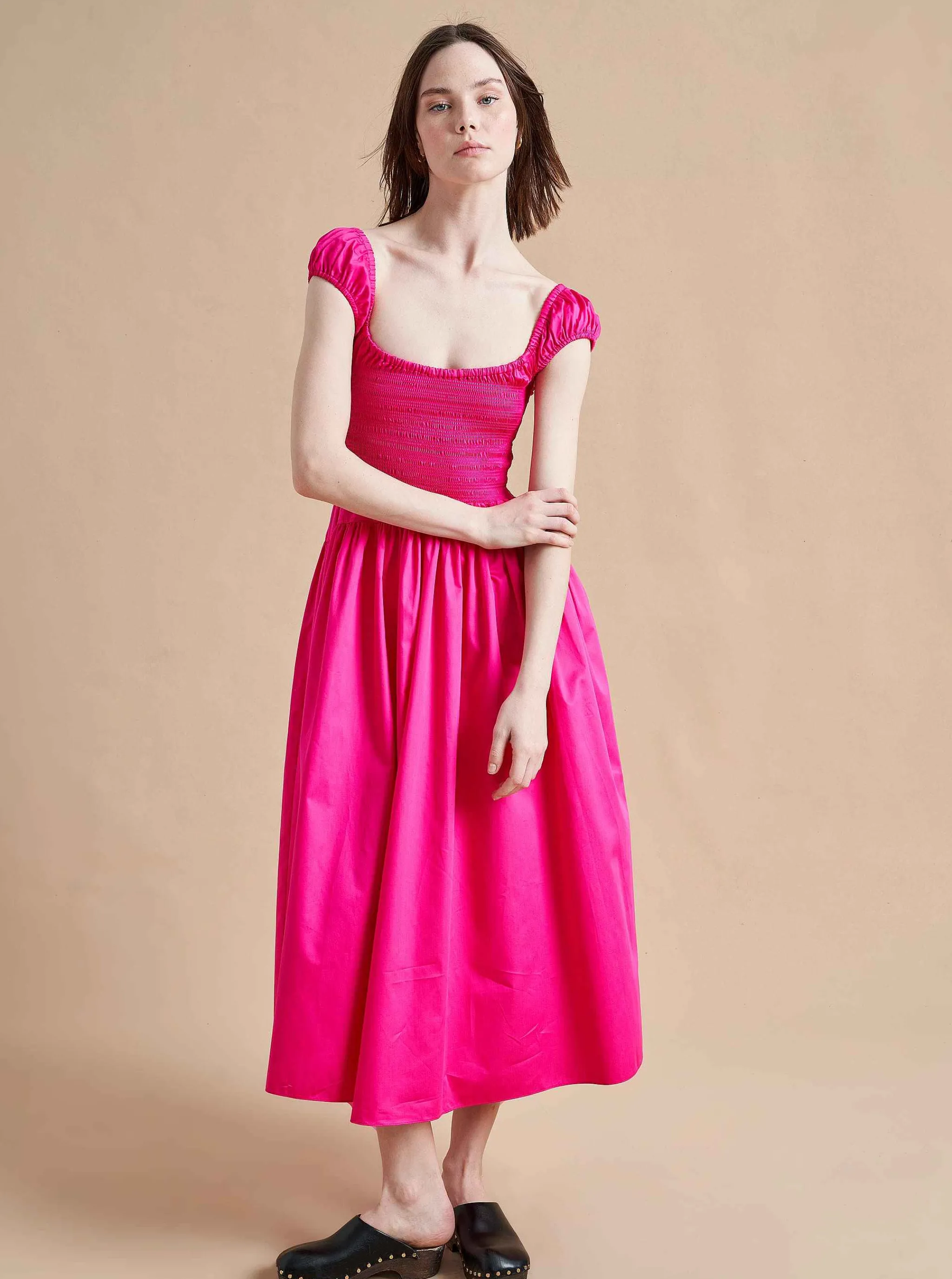 La Ligne Midi Dresses*Vivian Dress Hot Pink