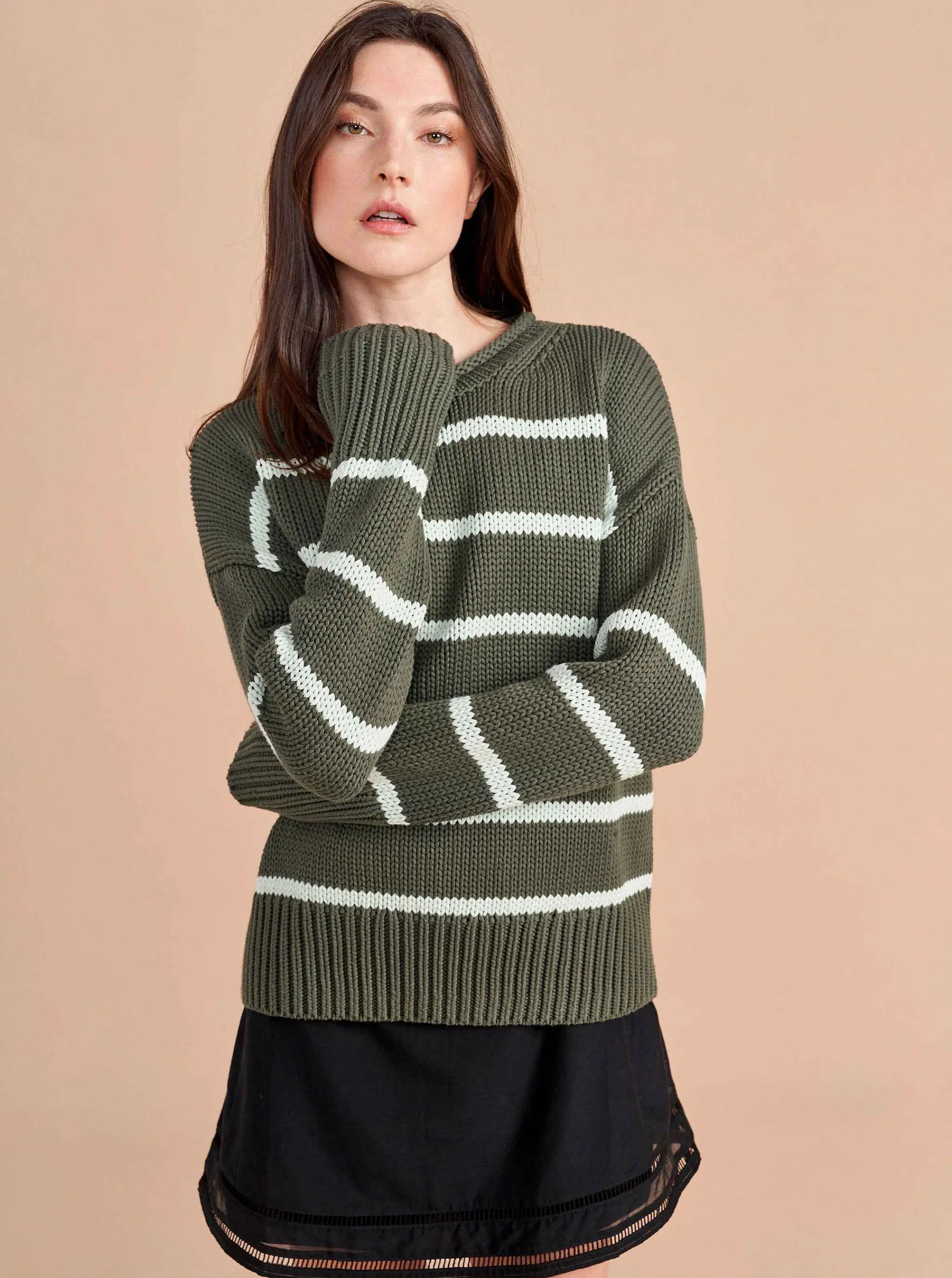 La Ligne Sweaters*Marina Sweater Army/Mint
