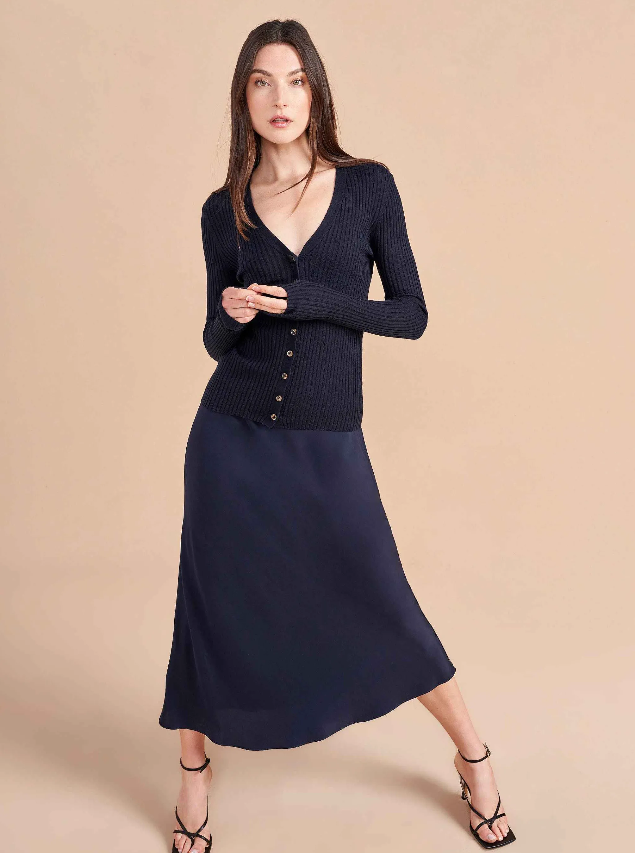 La Ligne Cardigans*Fine Line Cardigan Navy