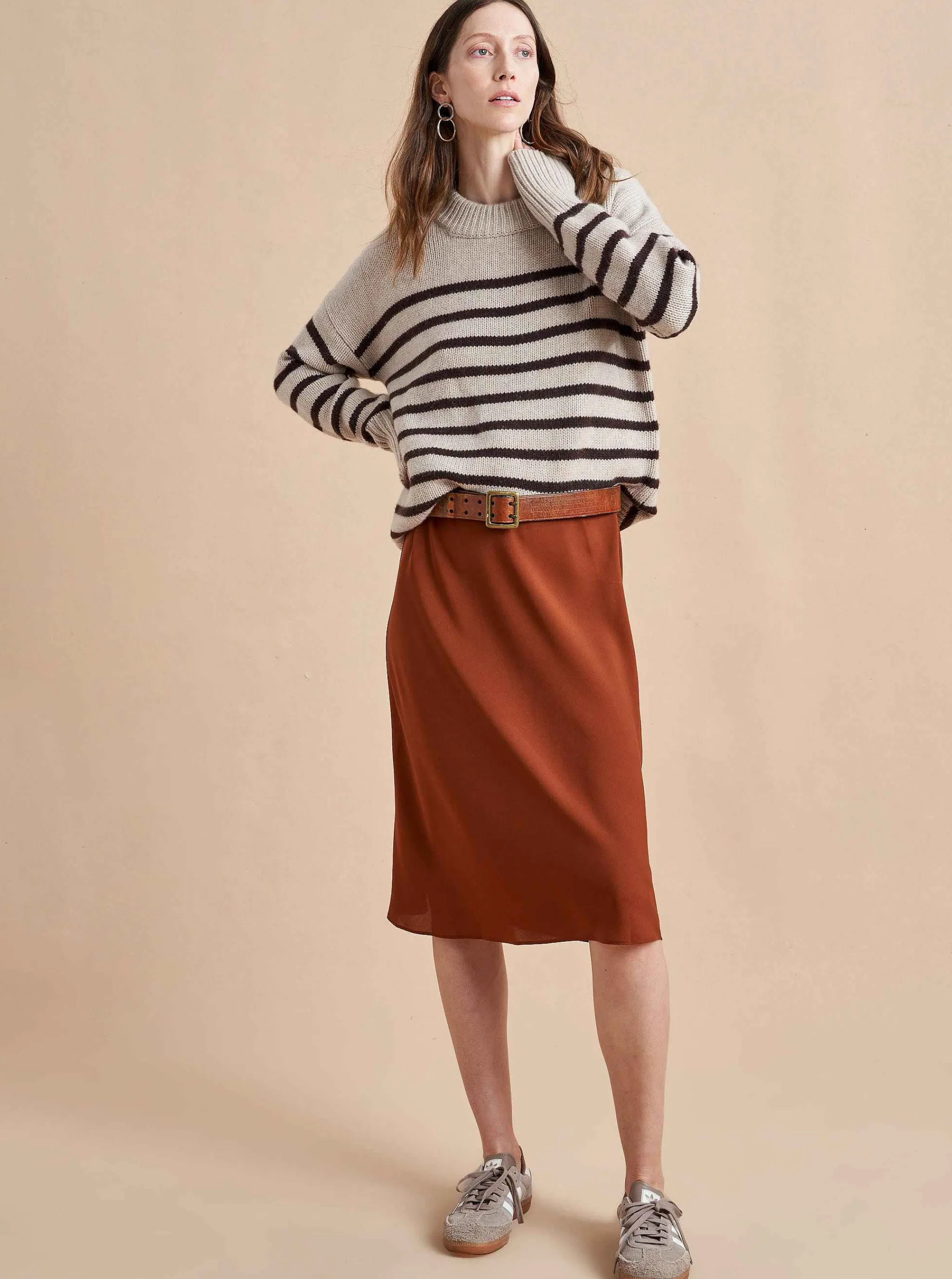 La Ligne Sweaters*Marin Sweater Tan/Chocolate