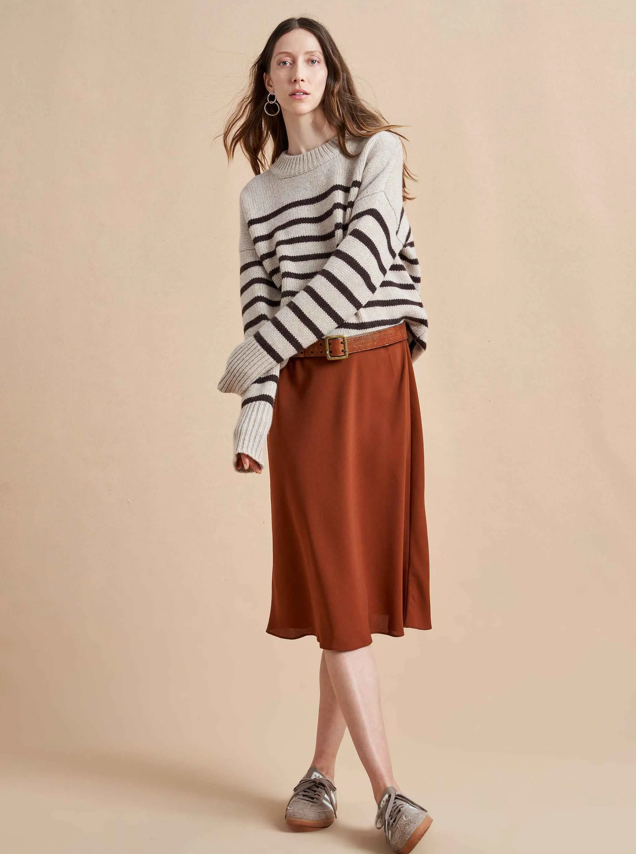 La Ligne Sweaters*Marin Sweater Tan/Chocolate